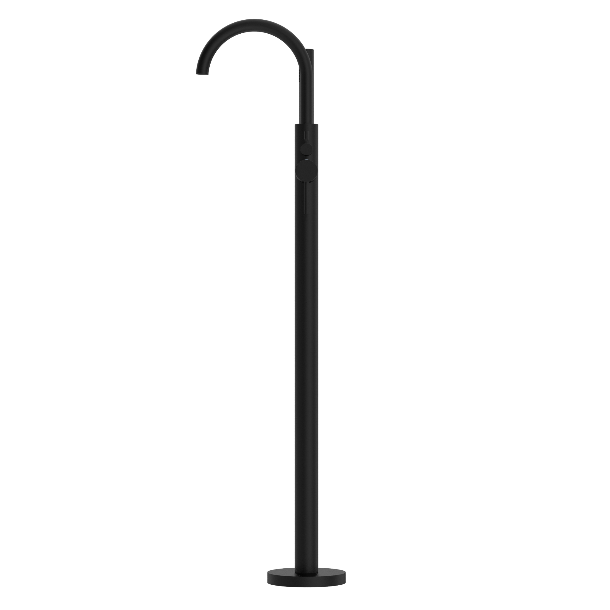 Mecca Round Freestanding Mixer With Hand Shower Matte Black