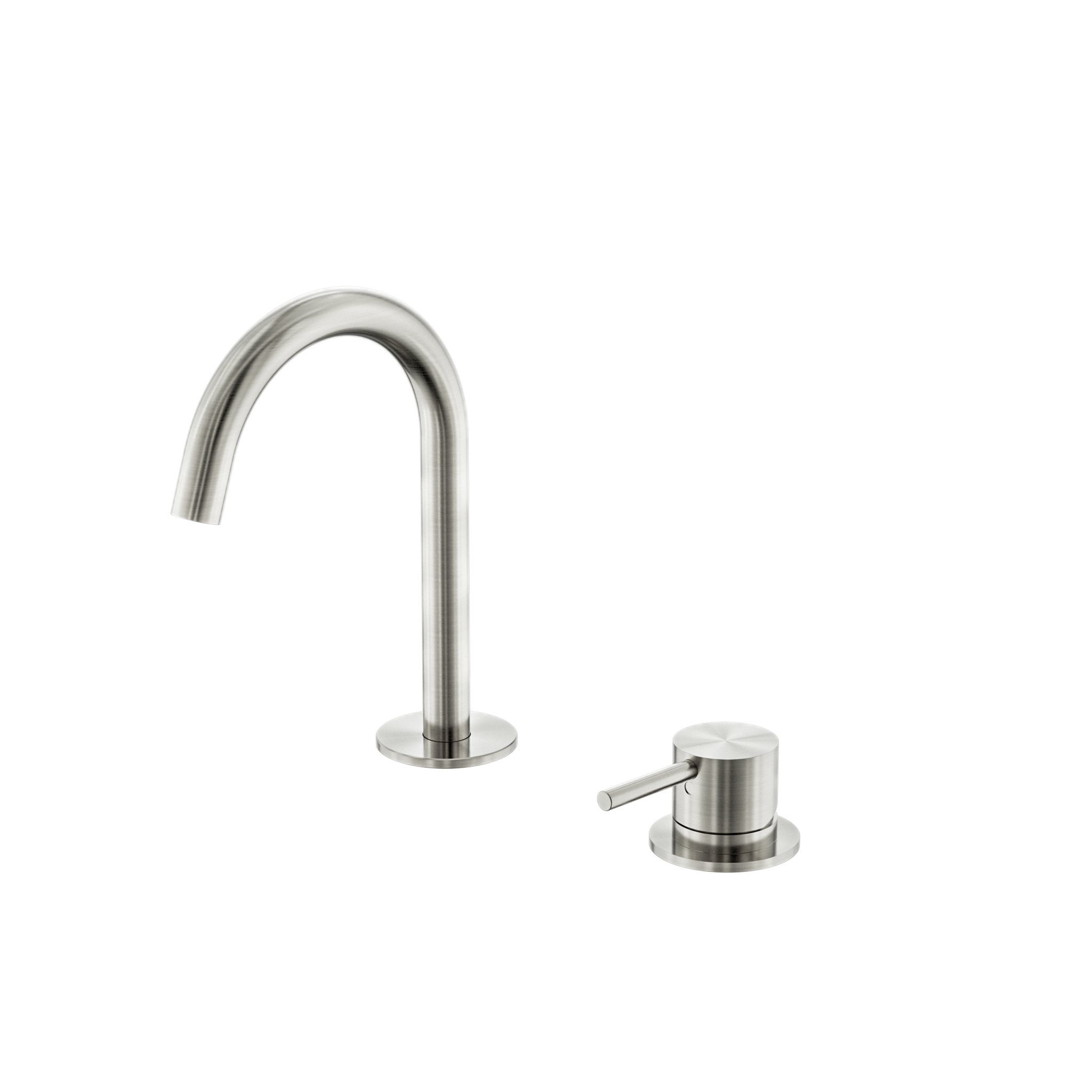 Mecca Hob Baisn Mixer Set Arc Spout Brushed Nickel