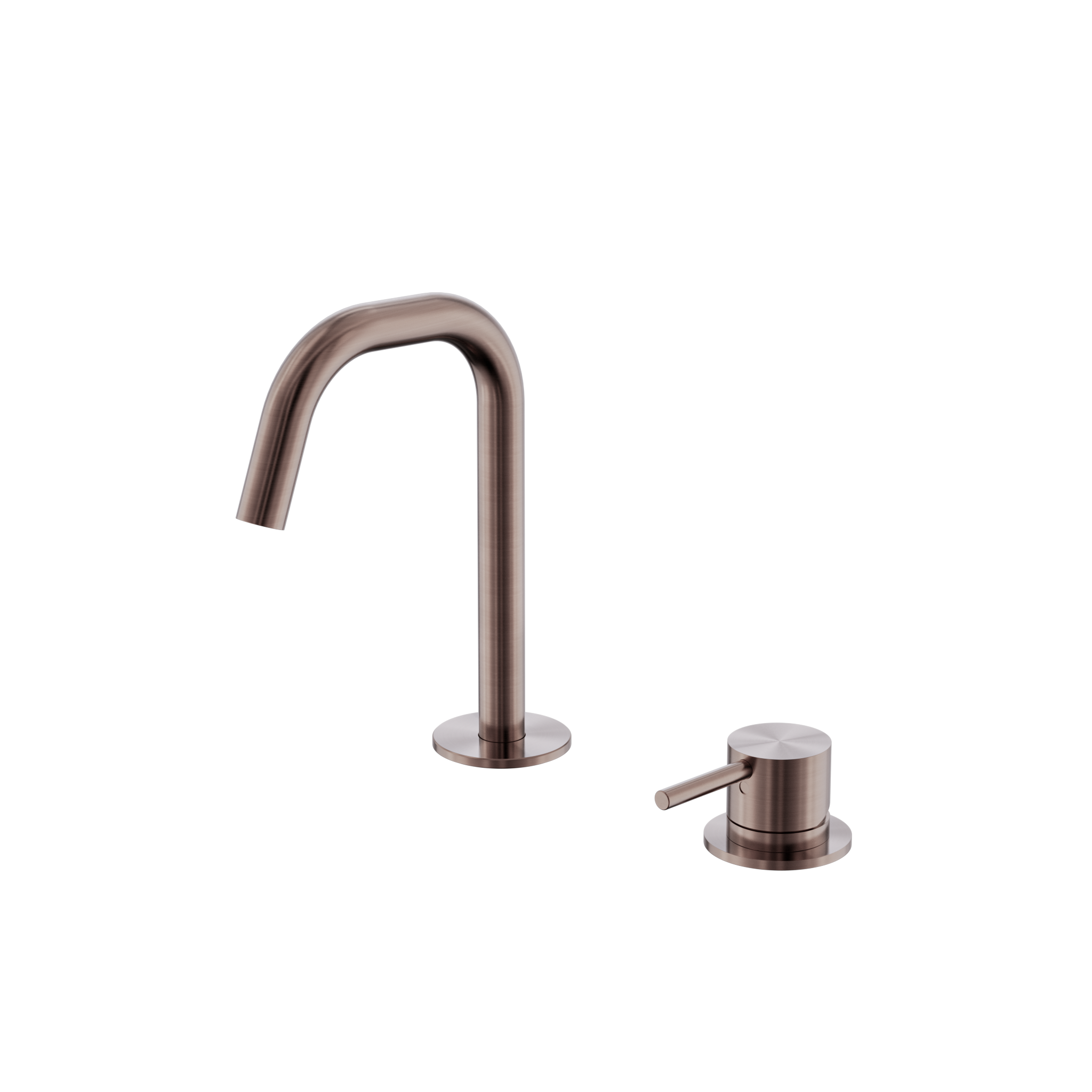 Mecca Hob Baisn Mixer Set Edge Spout Brushed Bronze