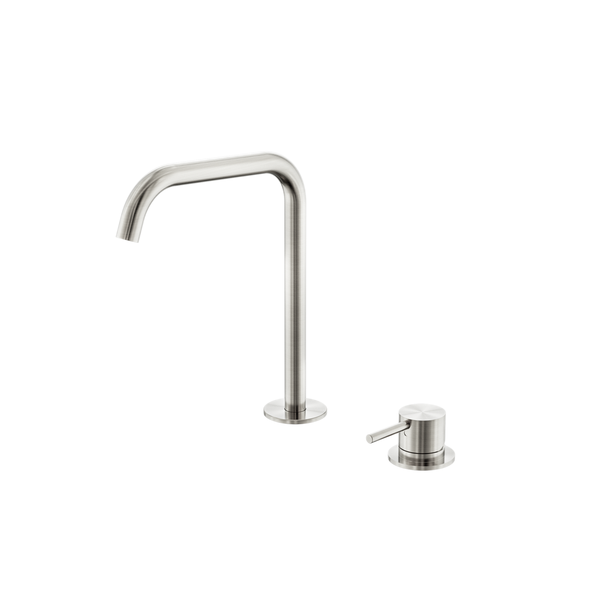 Mecca Hob Bath/Kitchen Mixer Set Edge Spout Brushed Nickel