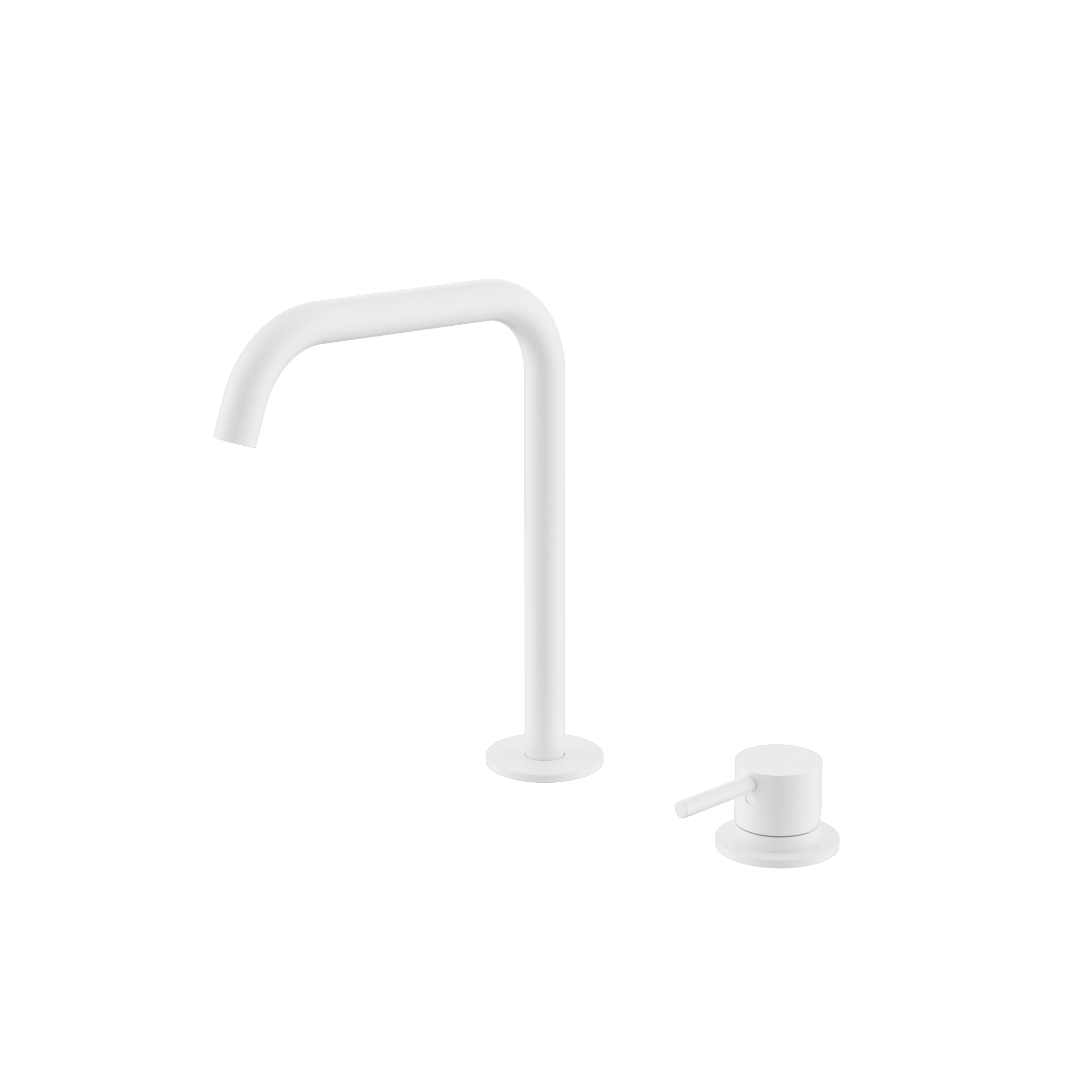 Mecca Hob Bath/Kitchen Mixer Set Edge Spout Matte White