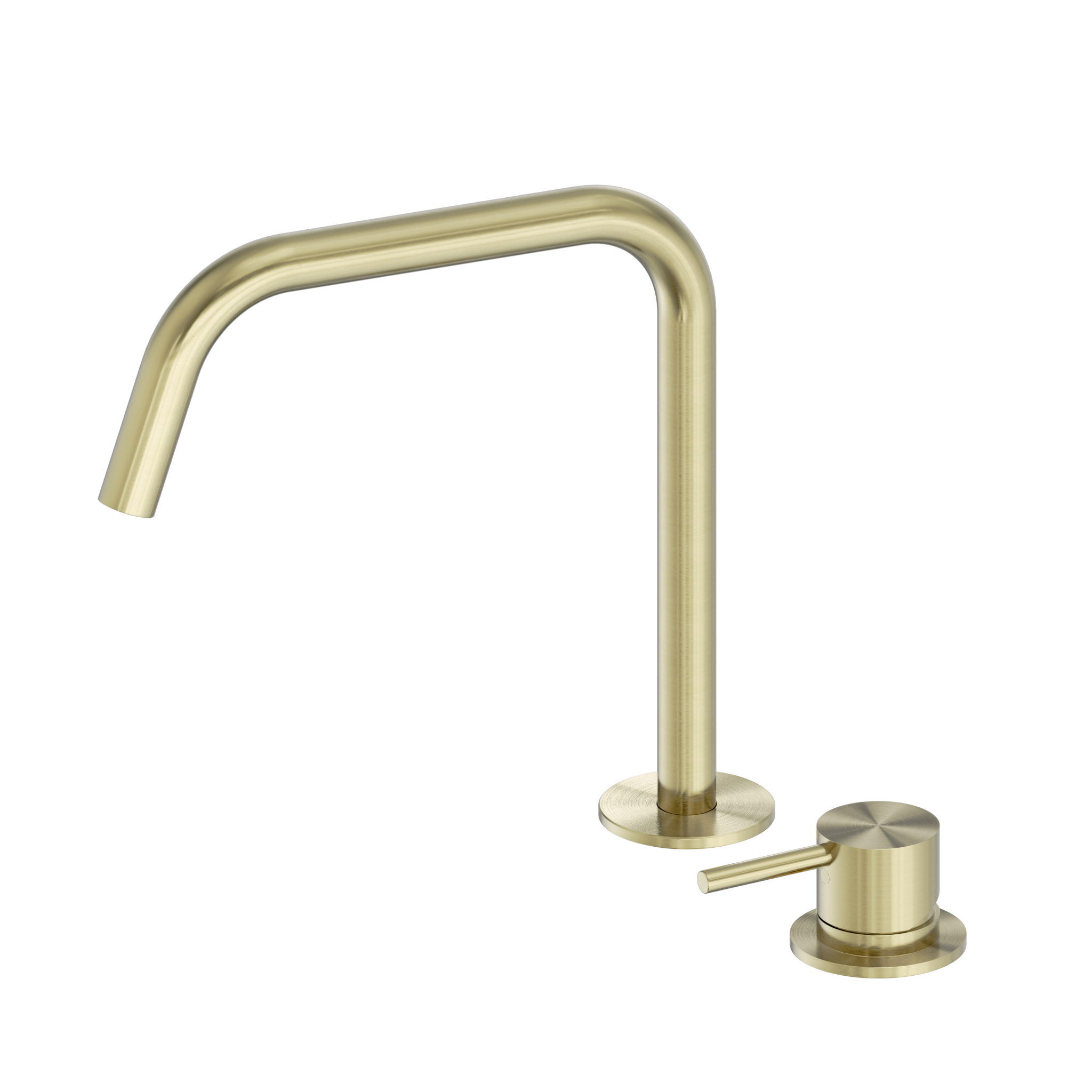 Mecca Hob Bath/Kitchen Mixer Set Edge Spout II Brushed Gold