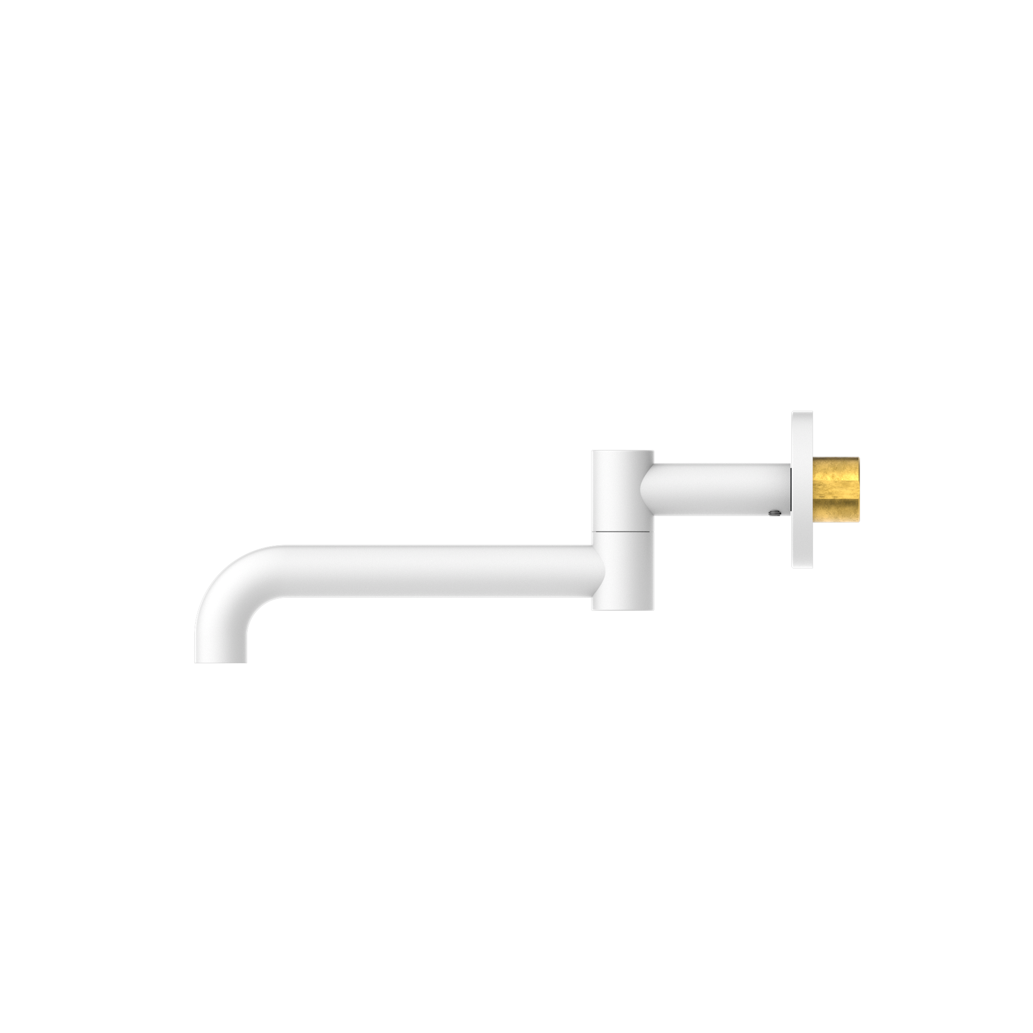 Mecca Wall Mounted Swivel Bath Spout Only 225mm Matte White