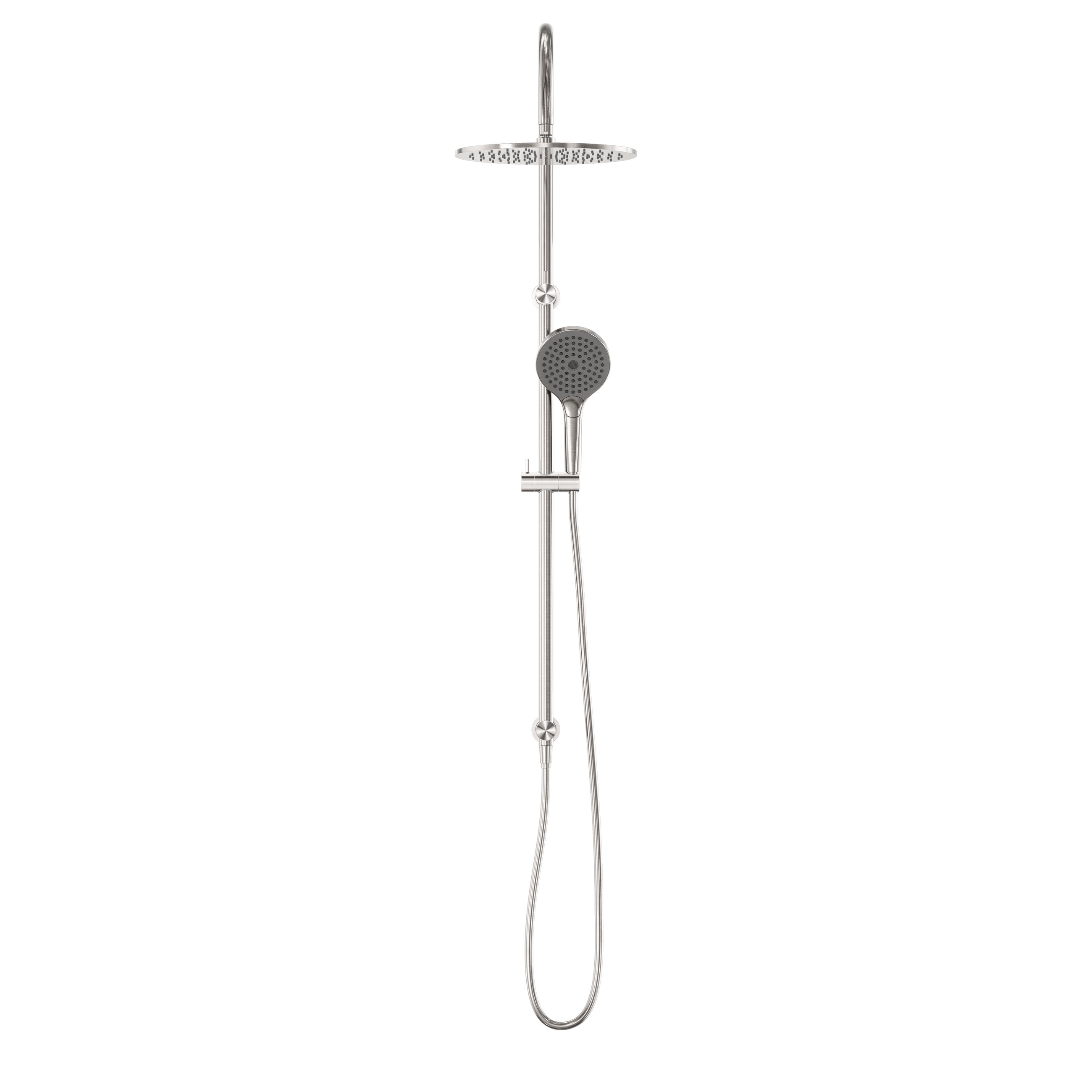 Mecca Twin Shower With Air Shower II Brushed Nickel