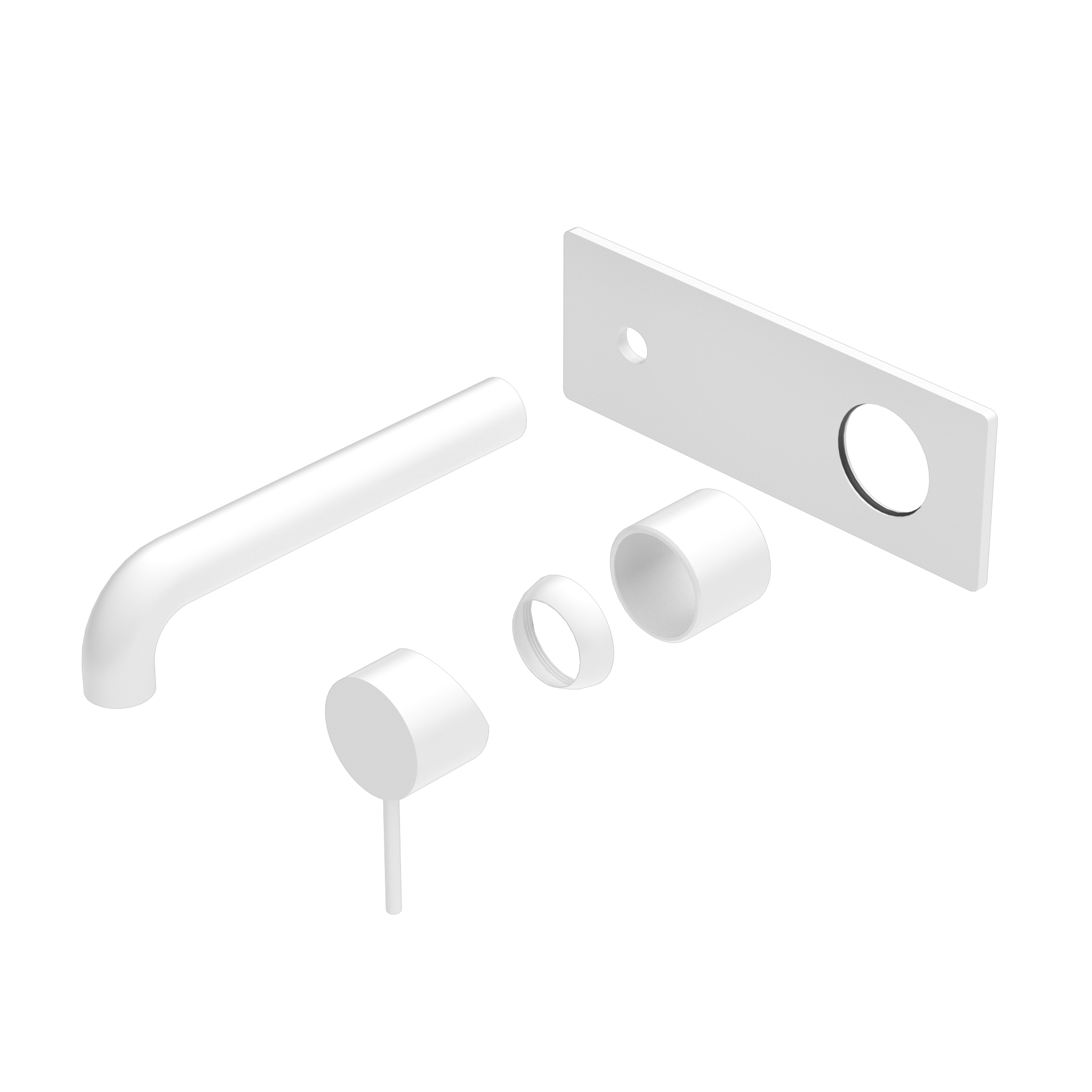 Mecca Wall Basin/Bath Mixer 230mm Trim Kits Only Matte White