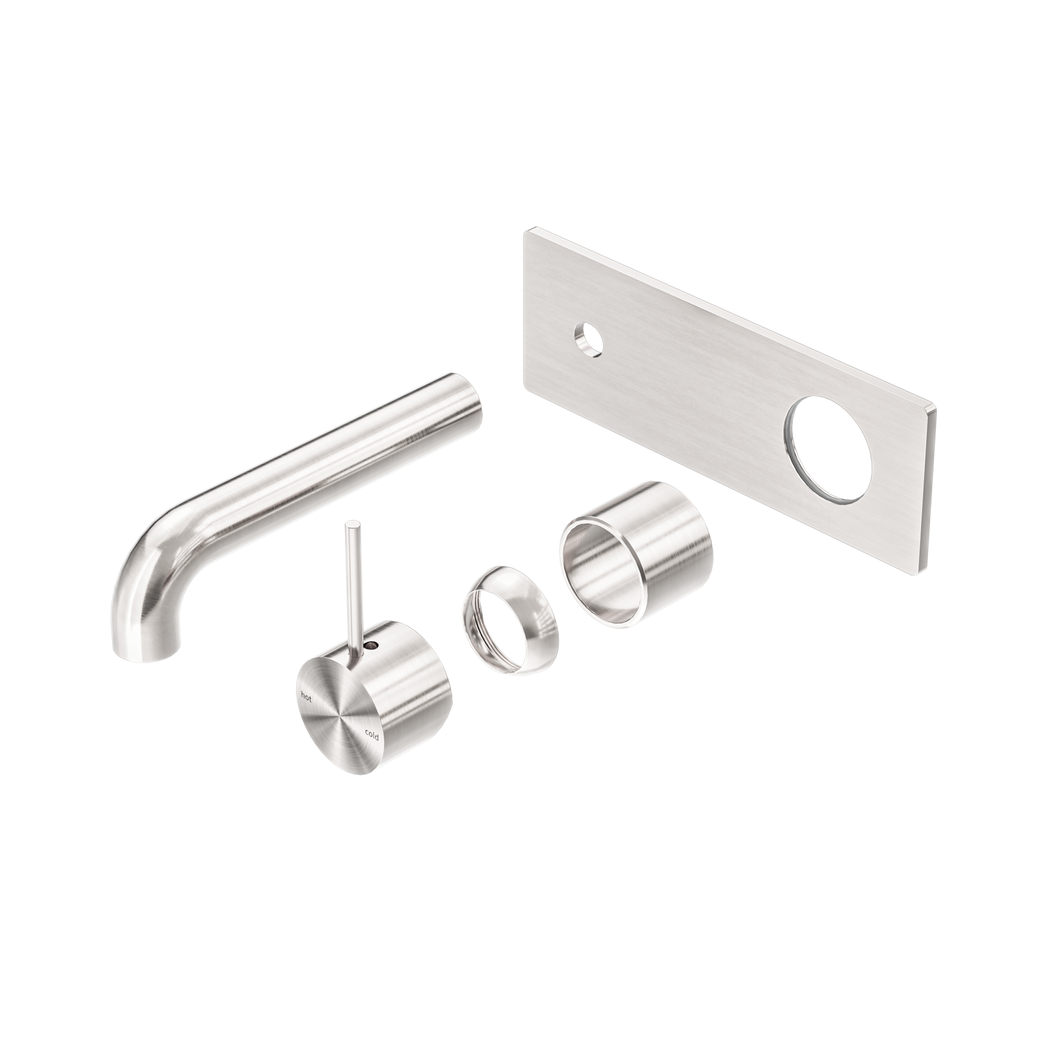 Mecca Wall Basin/Bath Mixer Handle Up 160mm Trim Kits Only Brushed Nickel