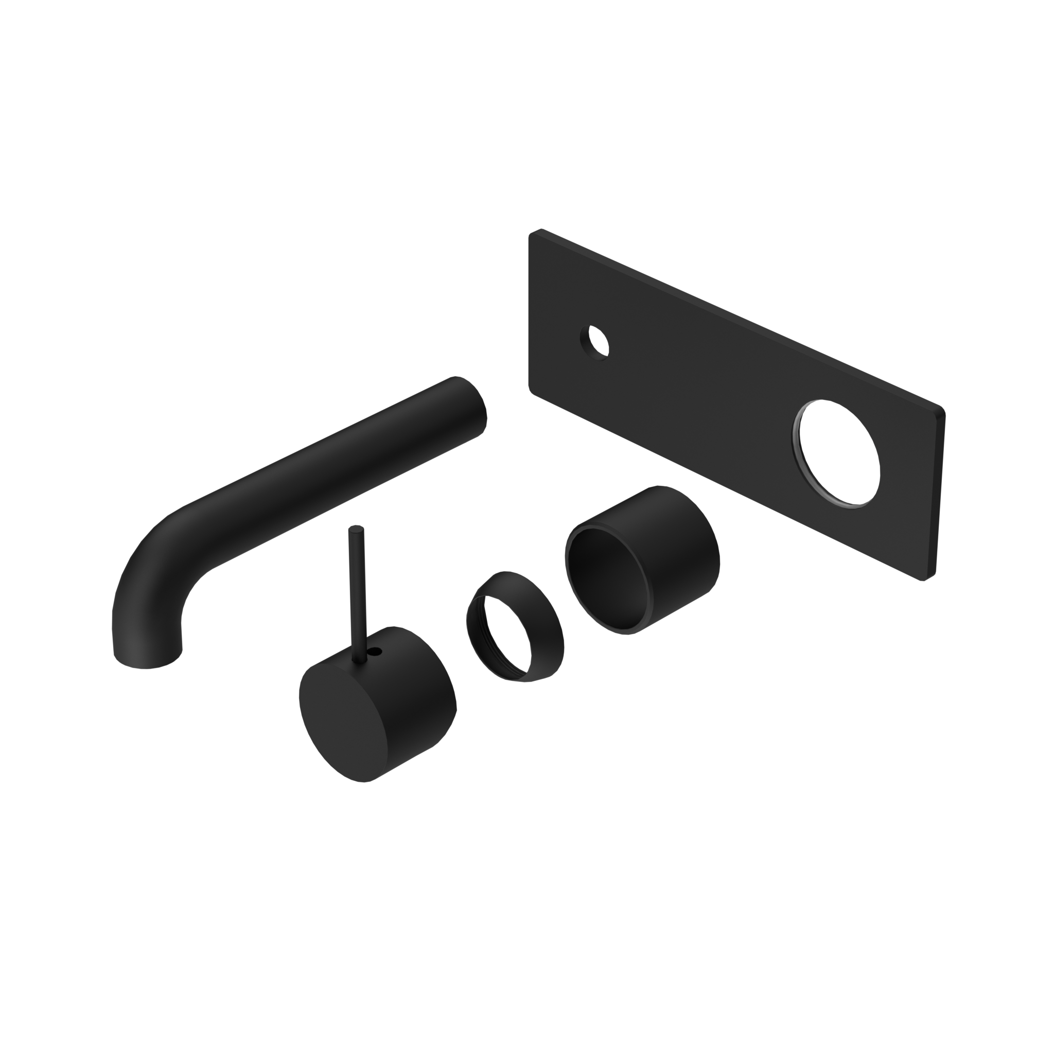Mecca Wall Basin/Bath Mixer Handle Up 160mm Trim Kits Only Matte Black