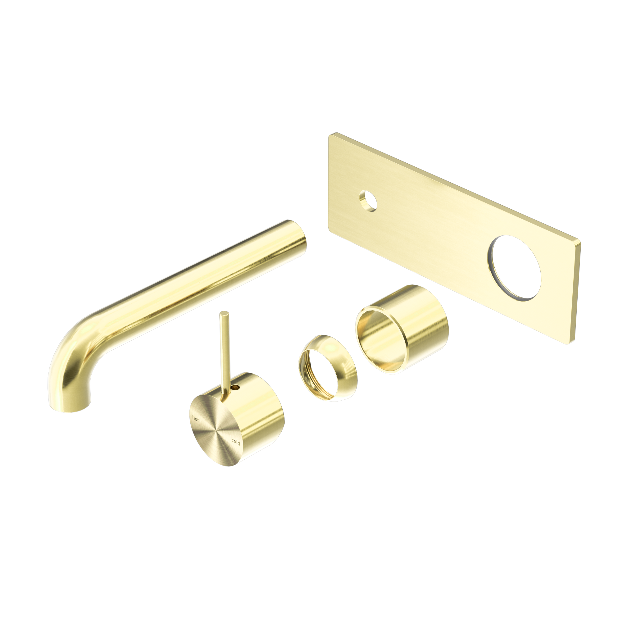 Mecca Wall Basin/Bath Mixer Handle Up 260mm Trim Kits Only Brushed Gold