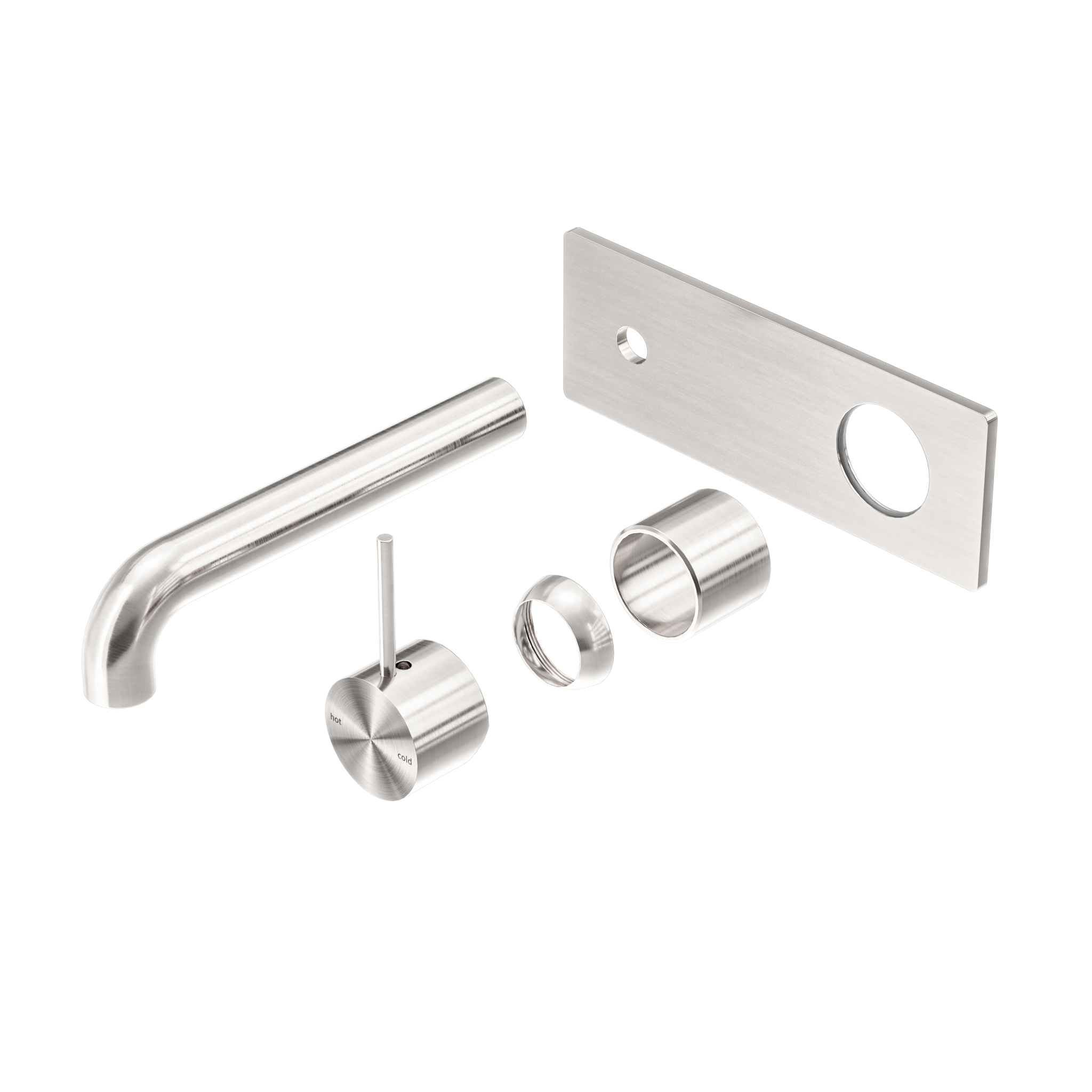 Mecca Wall Basin/Bath Mixer Handle Up 260mm Trim Kits Only Brushed Nickel