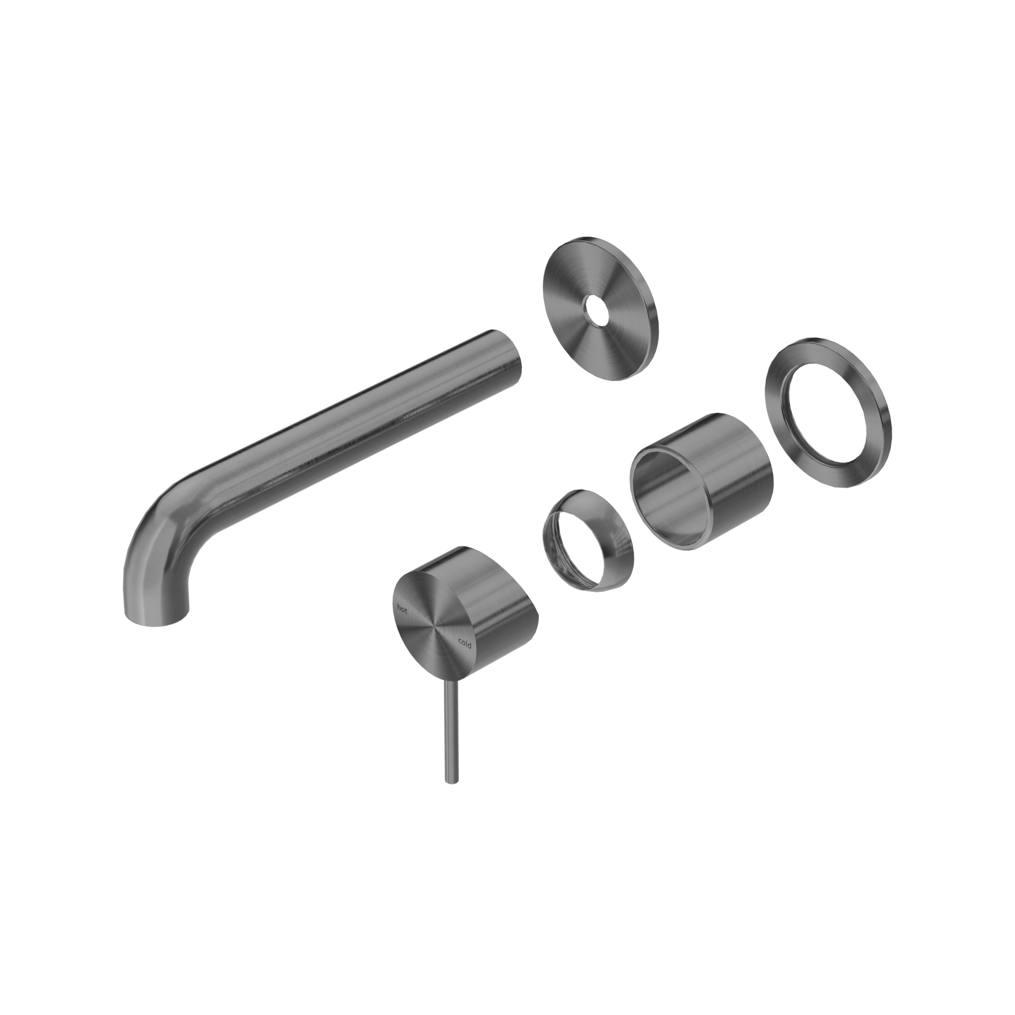 Mecca Wall Basin/Bath Mixer Separate Back Plate 185mm Trim Kits Only Gun Metal