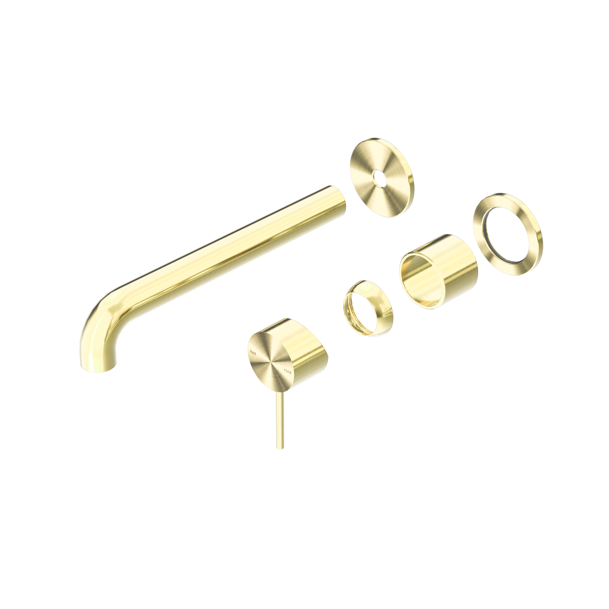 Mecca Wall Basin/Bath Mixer Separate Back Plate 230mm Trim Kits Only Brushed Gold
