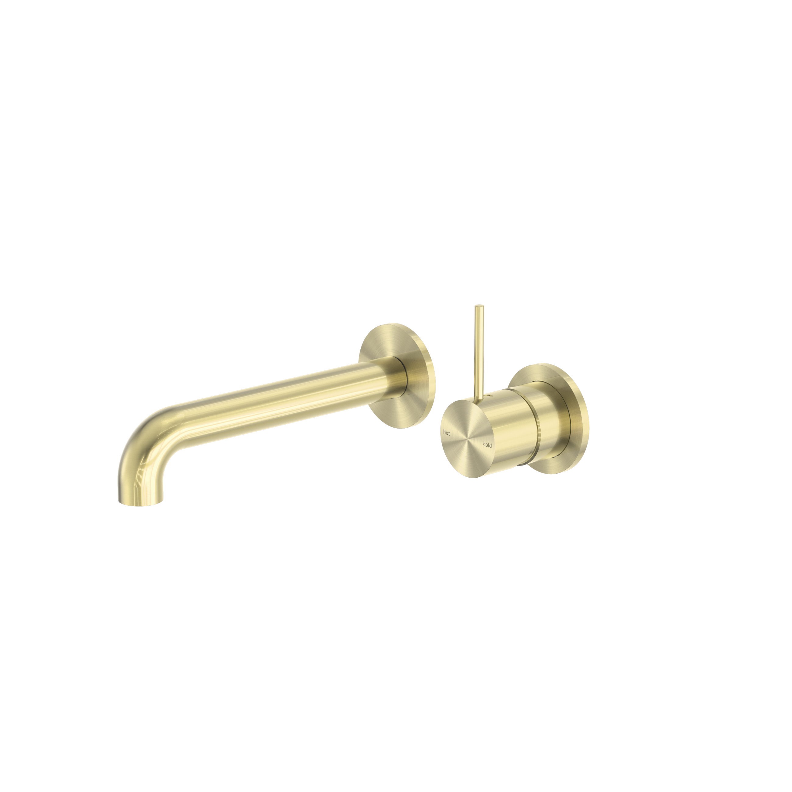 Mecca Wall Basin/Bath Mixer Separate Back Plate Handle Up 120mm Brushed Gold