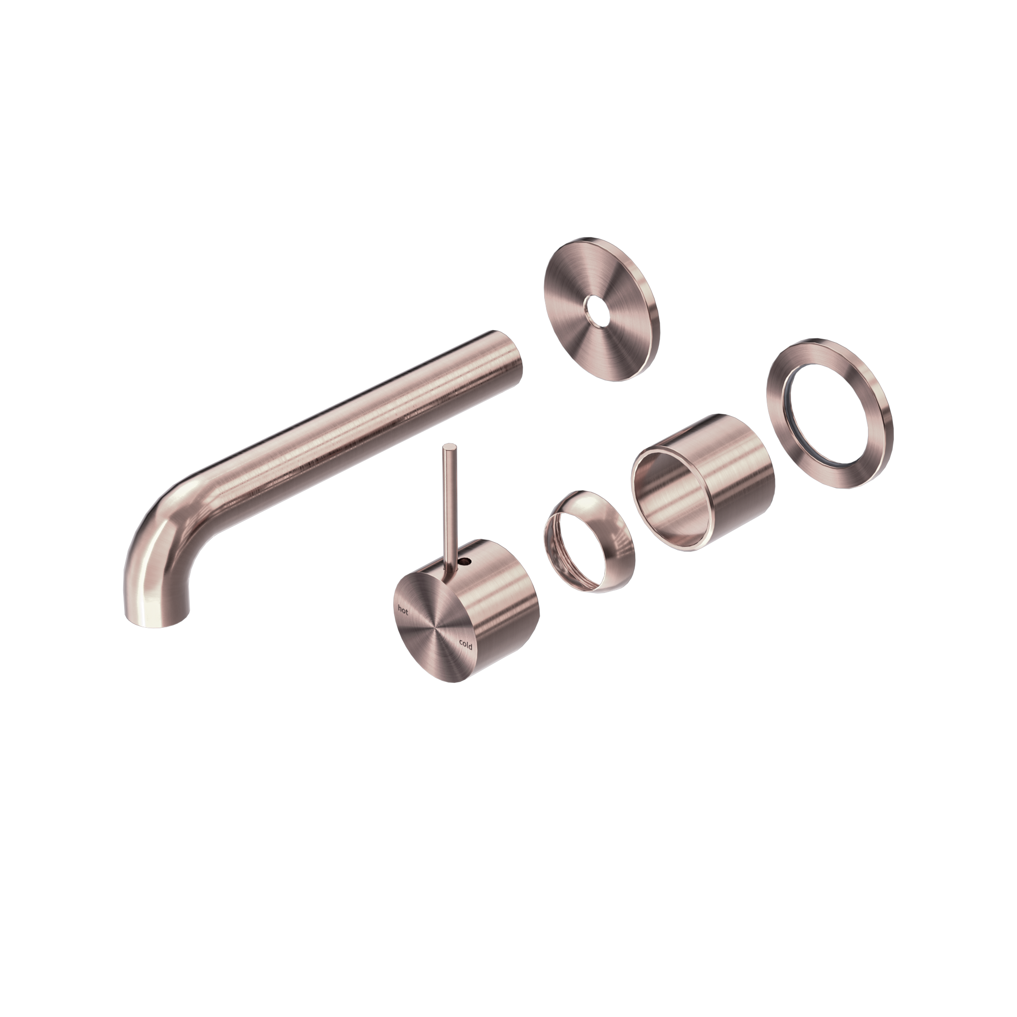 Mecca Wall Basin/Bath Mixer Separate Back Plate Handle Up 185mm Trim Kits Only Brushed Bronze
