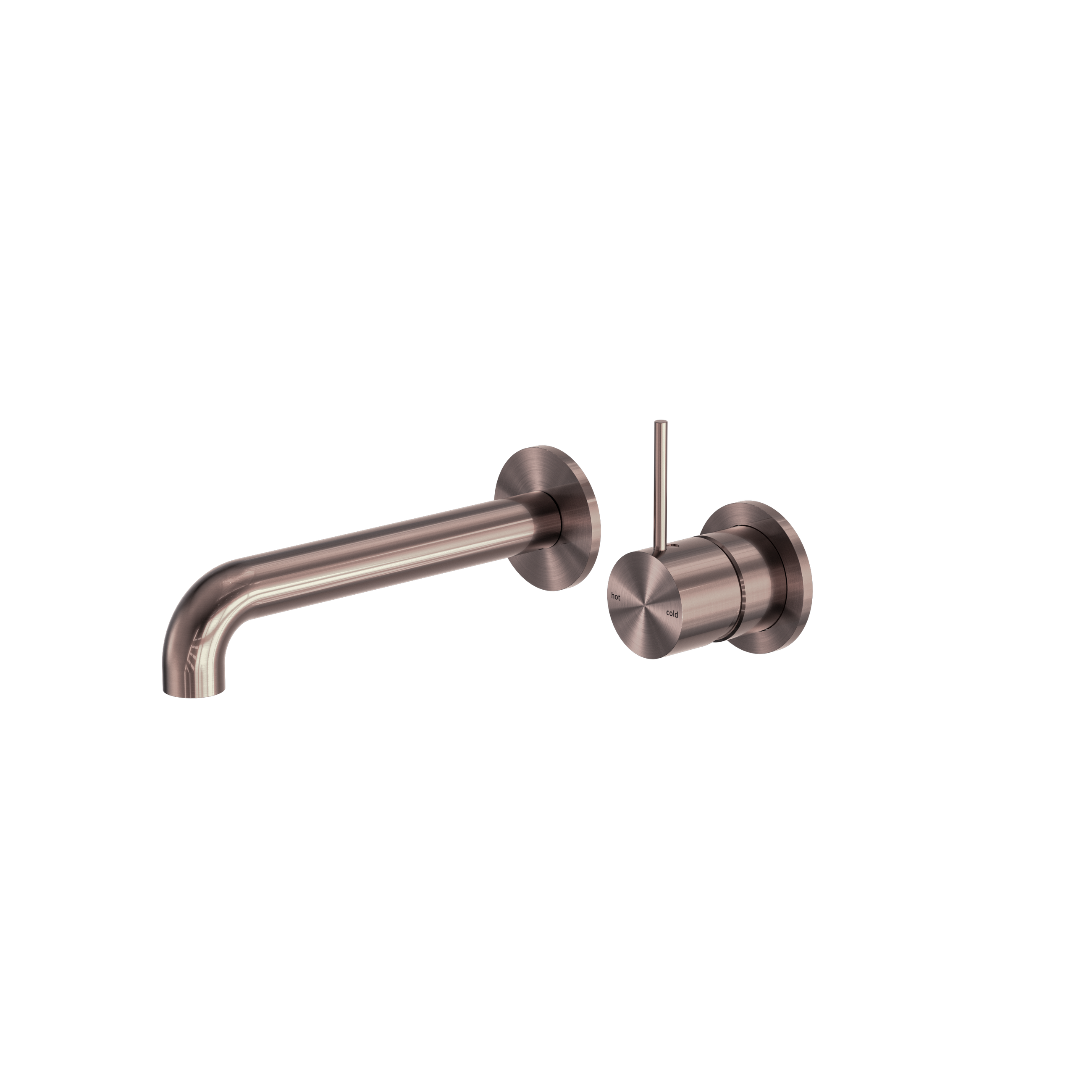 Mecca Wall Basin/Bath Mixer Separate Back Plate Handle Up 260mm Brushed Bronze