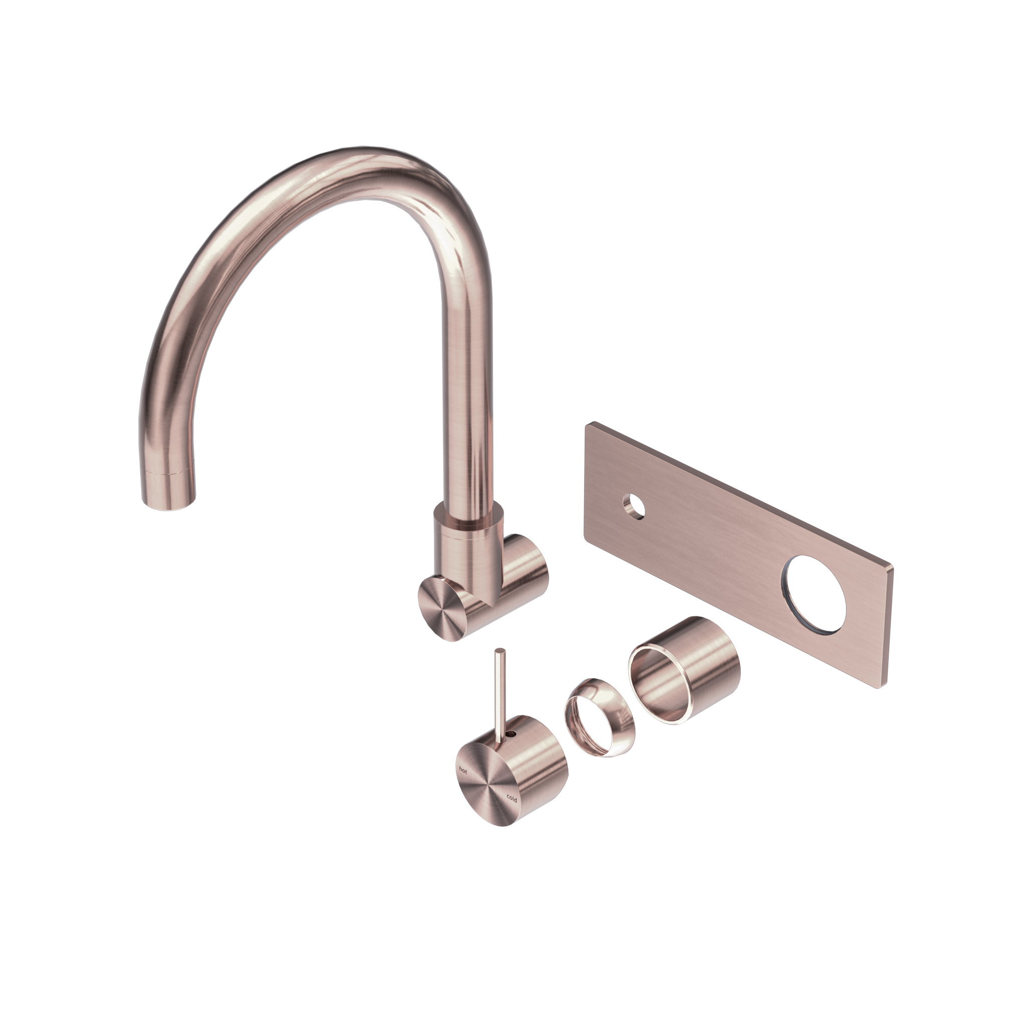 Mecca Wall Basin/Bath Mixer Swivel Spout Handle Up Trim Kits Only Brushed Bronze