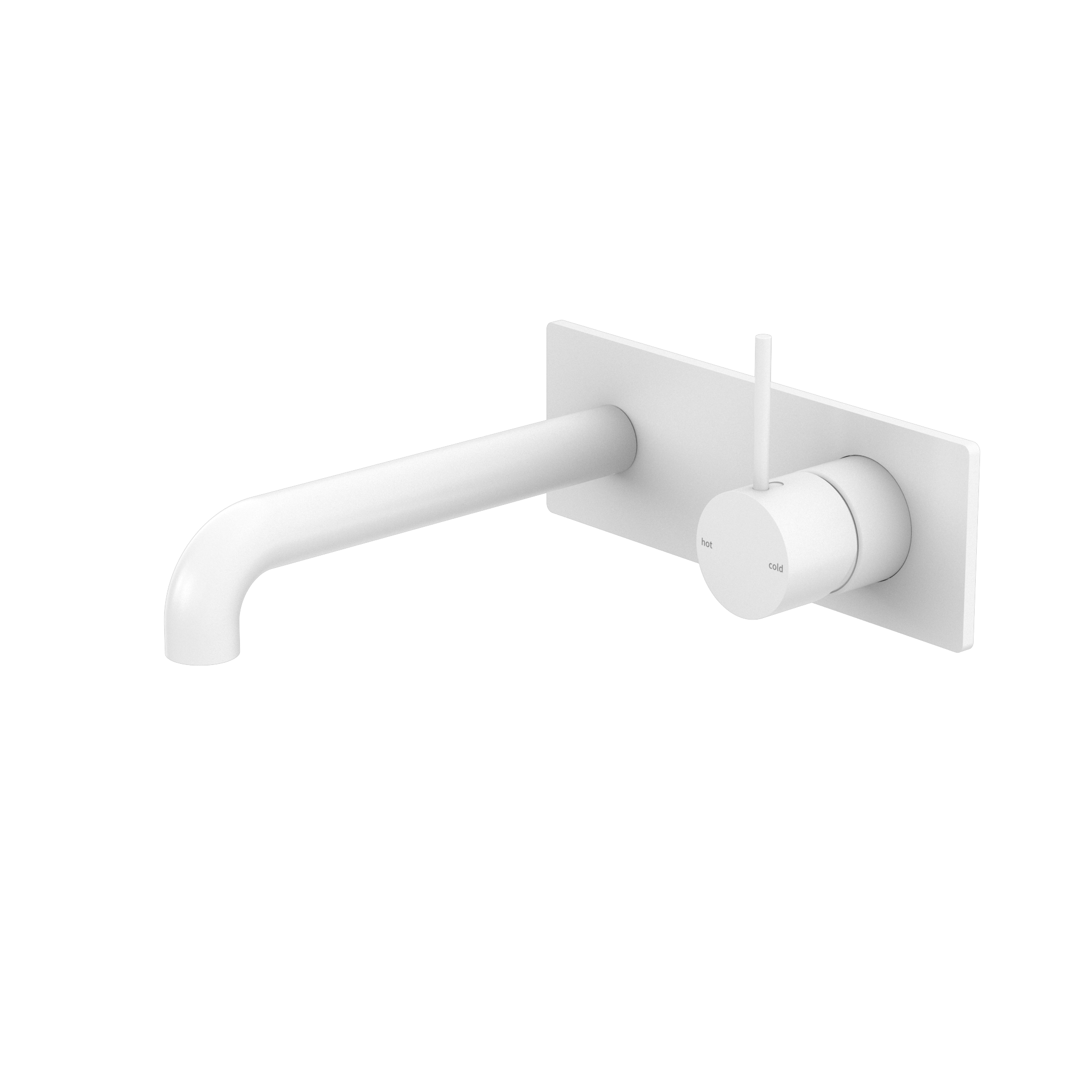 Mecca Wall Basin/Bath Mixer Handle Up 160mm Matte White