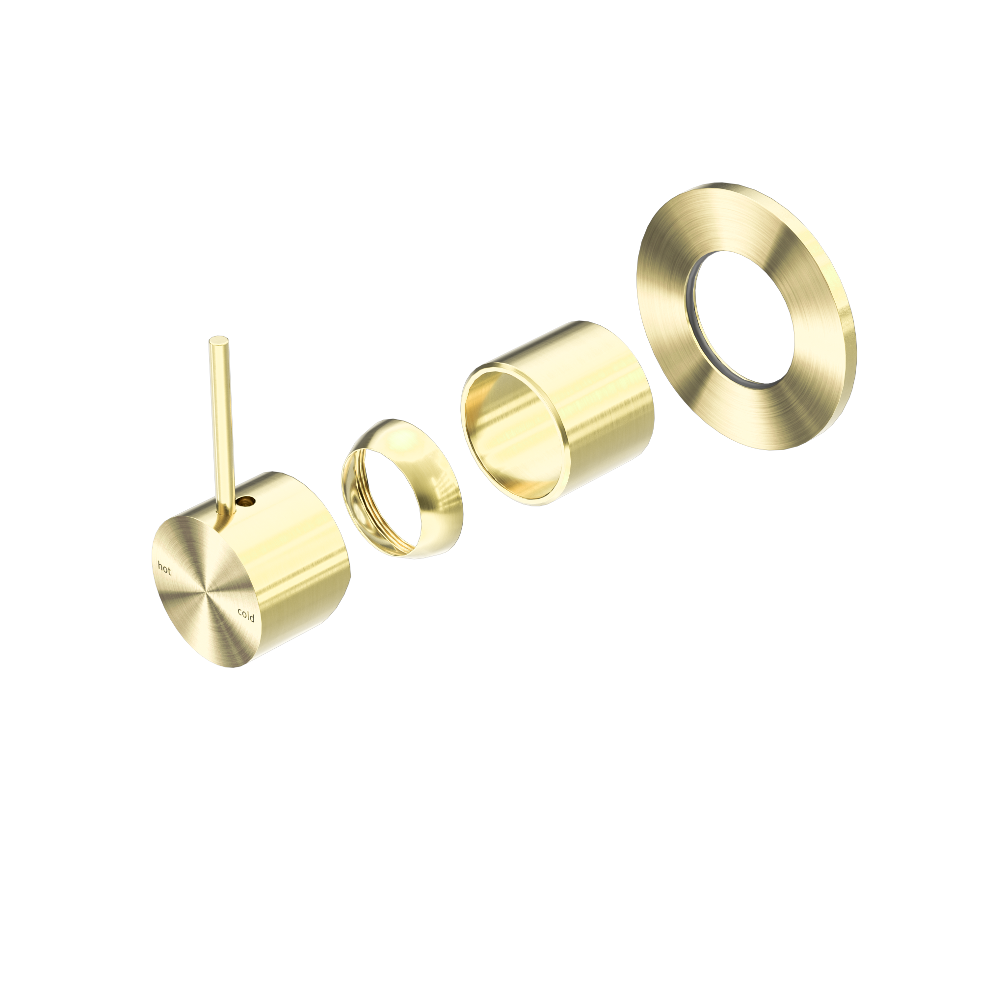 Mecca Shower Mixer Handle Up 80mm Plate Trim Kits Only Brushed Gold