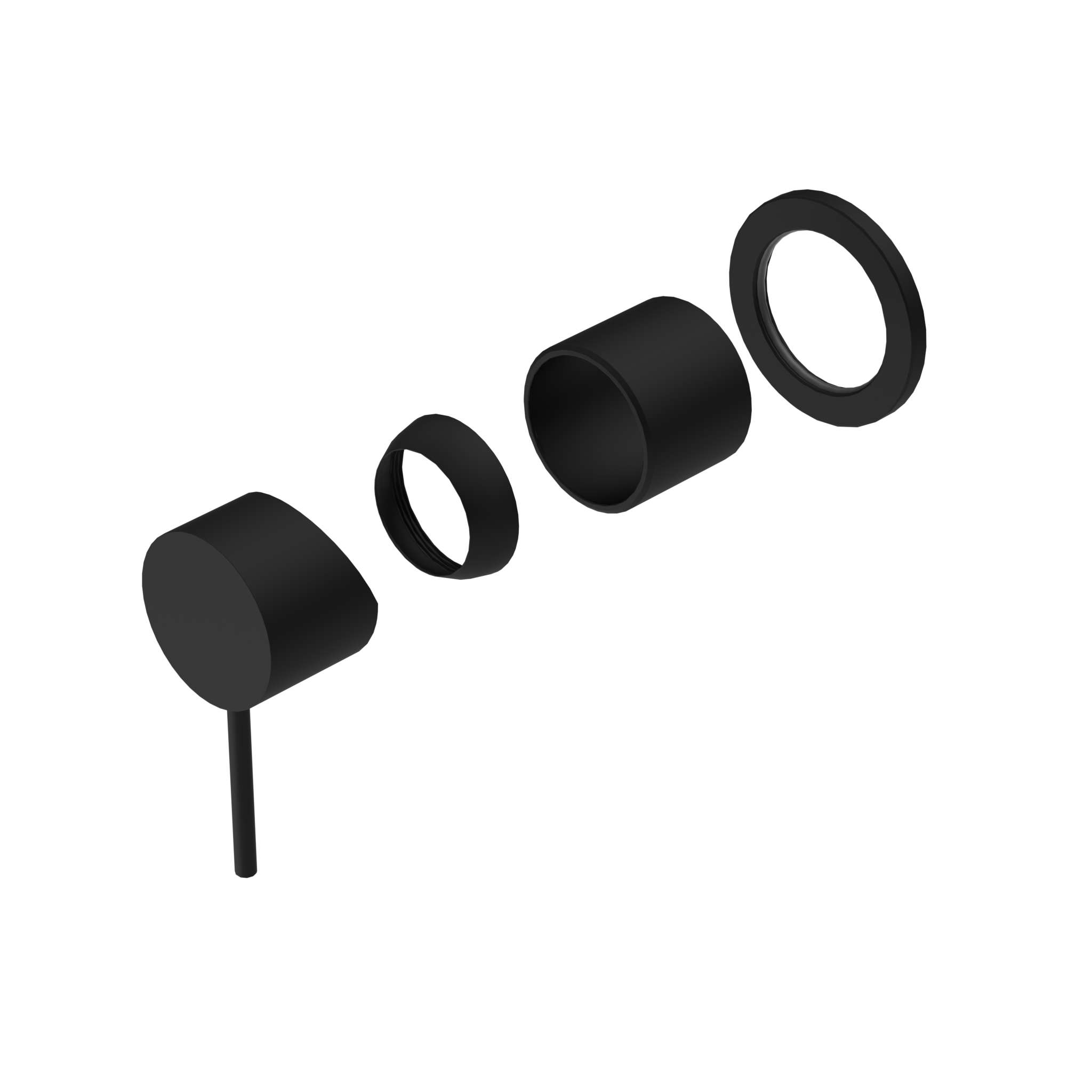 Mecca Shower Mixer 60mm Plate Trim Kits Only Matte Black