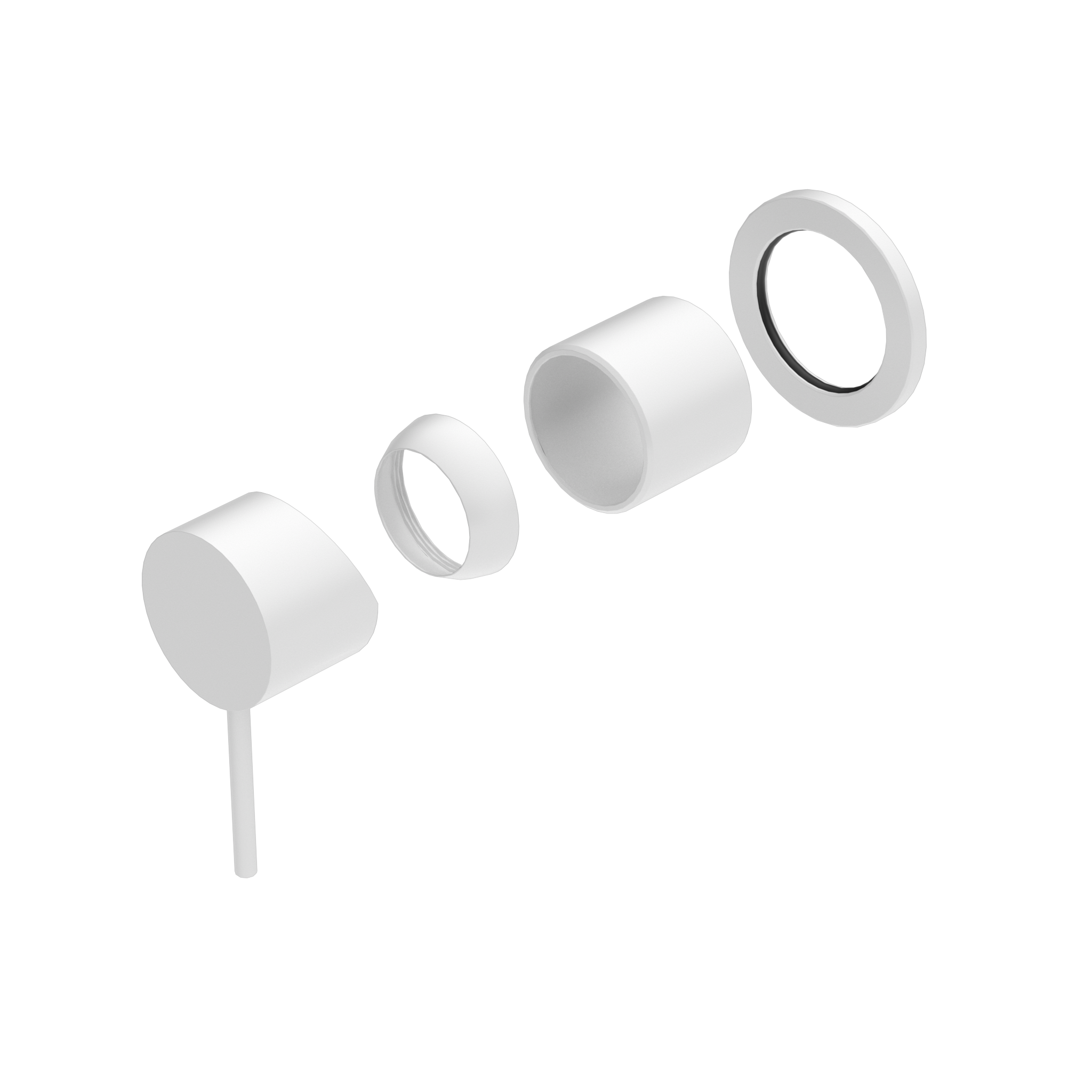 Mecca Shower Mixer 60mm Plate Trim Kits Only Matte White