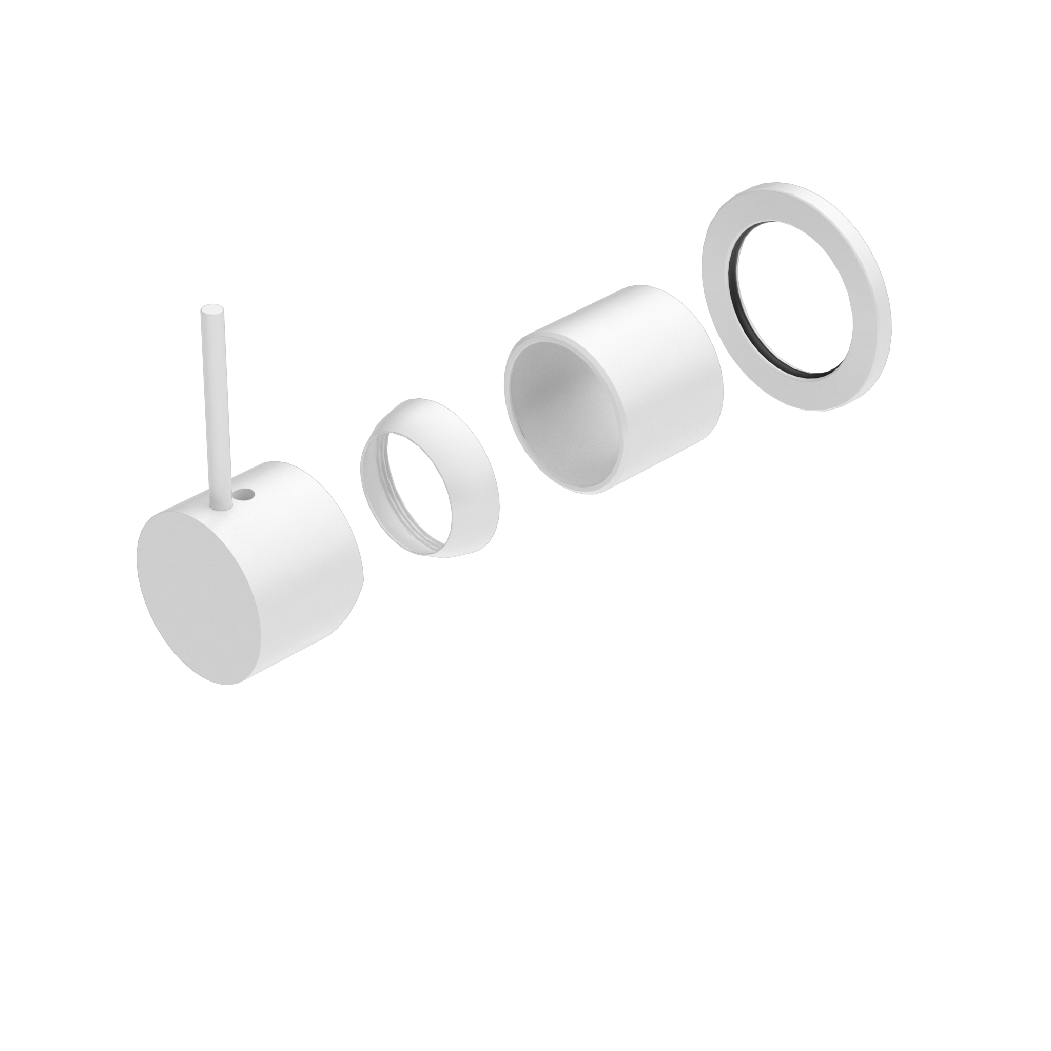 Mecca Shower Mixer 60mm Handle Up Plate Trim Kits Only Matte White