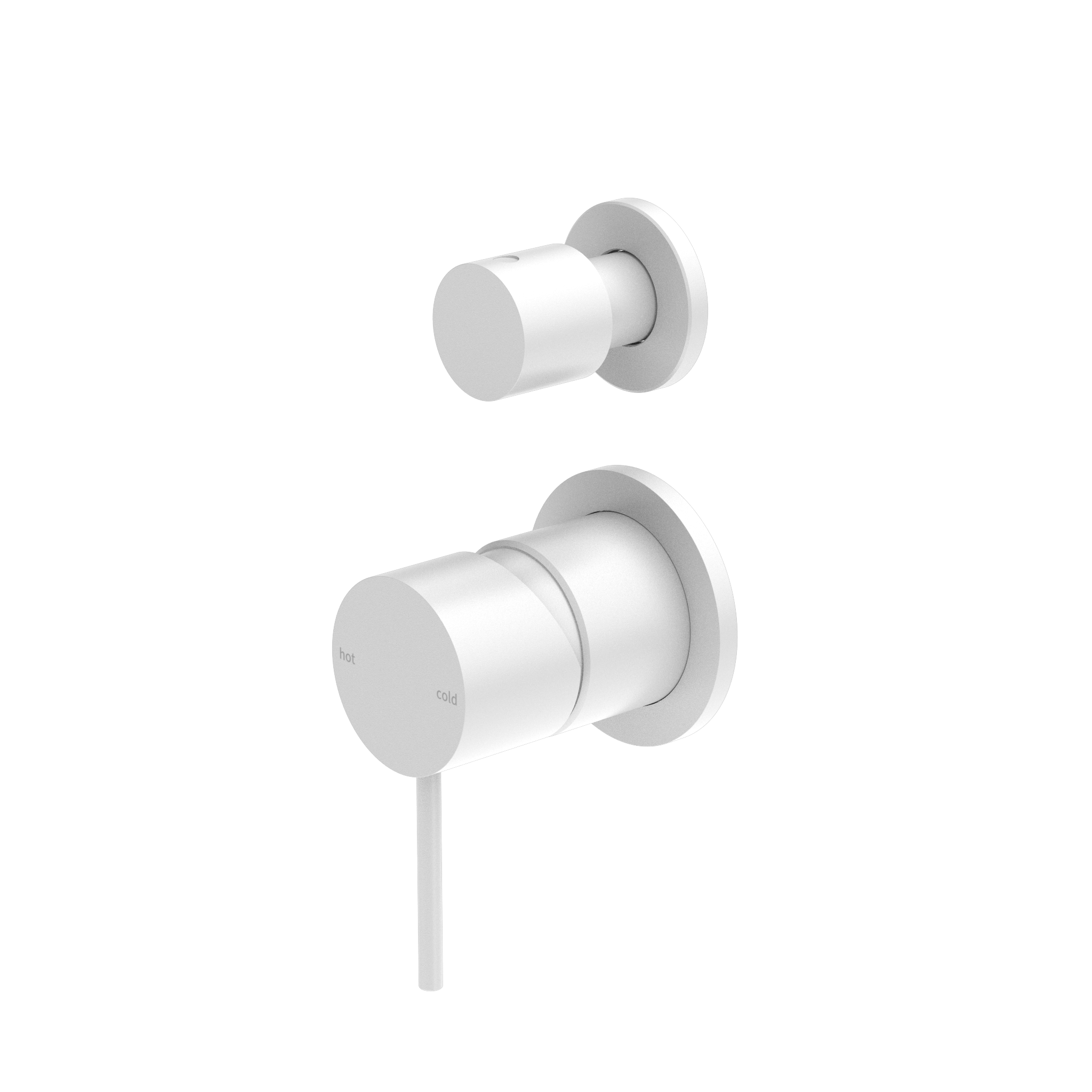 Mecca Shower Mixer With Diverter Separate Back Plate Matte White