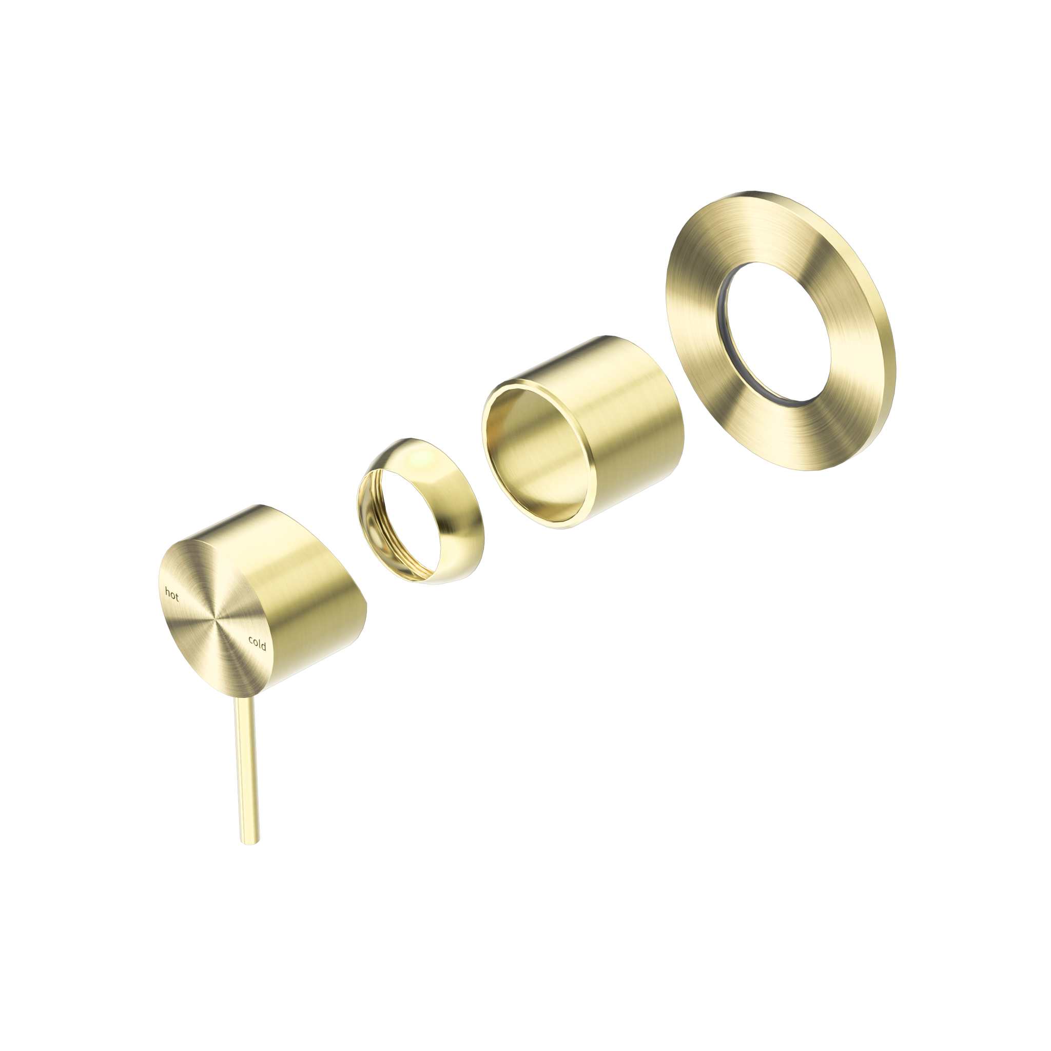 Mecca Shower Mixer 80mm Plate Trim Kits Only Brushed Gold