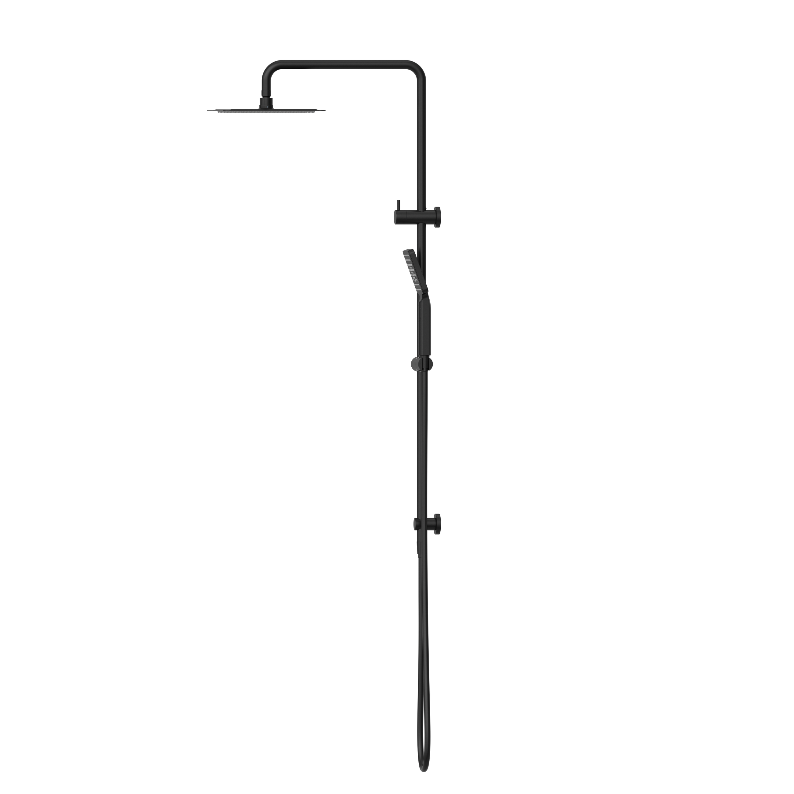 Square Project Twin Shower Matte Black