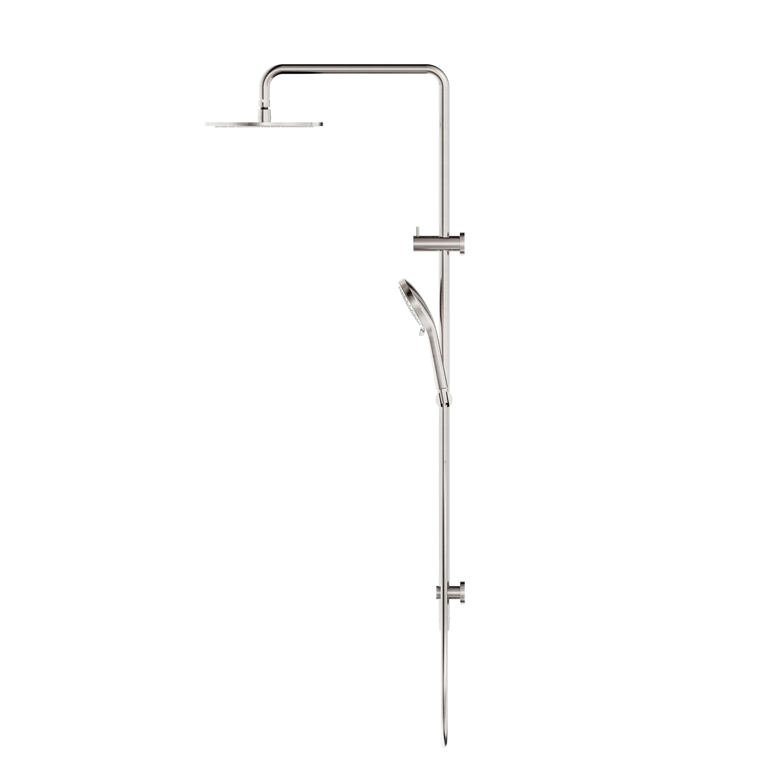 Round Twin Shower Brushed Nickel