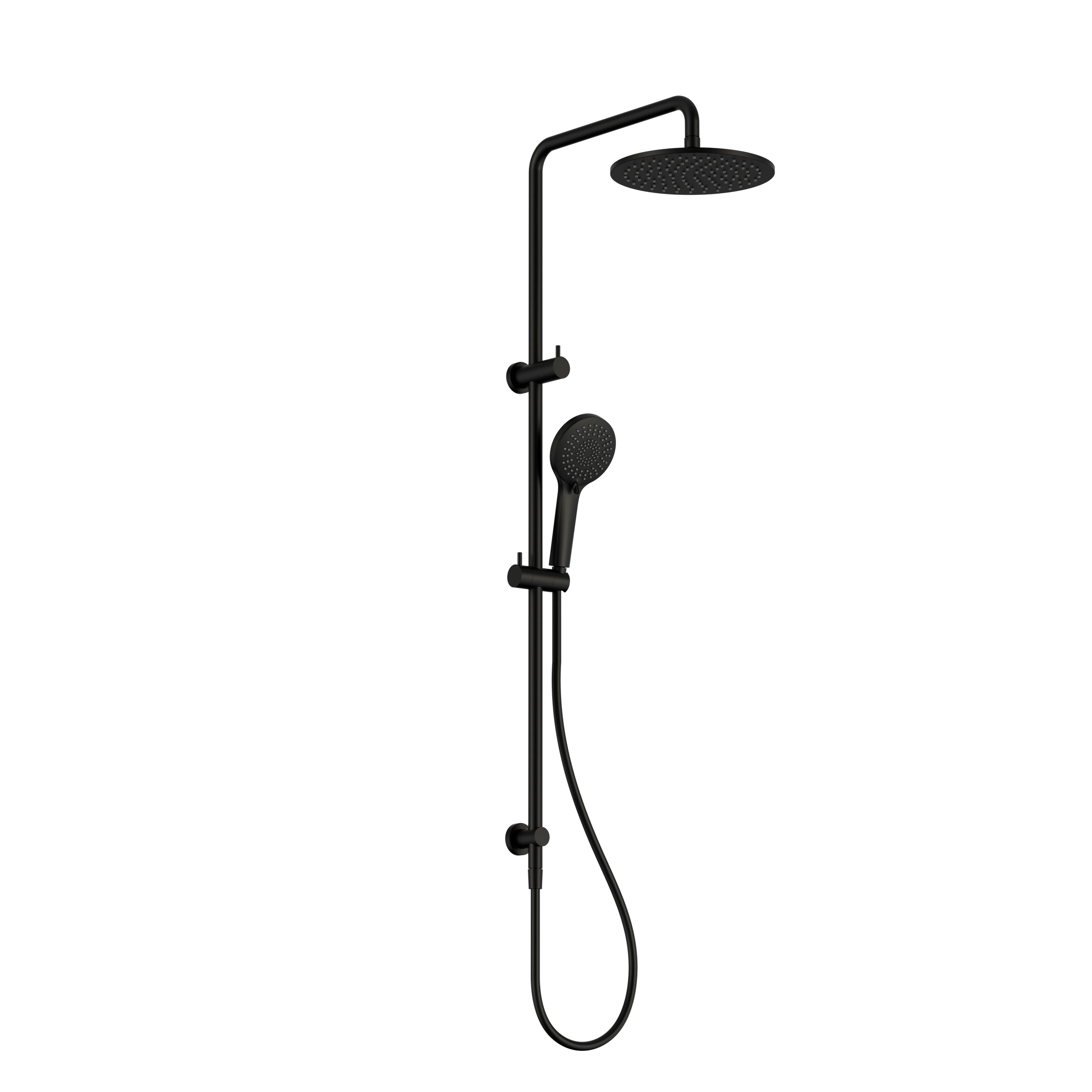 Round Twin Shower Matte Black