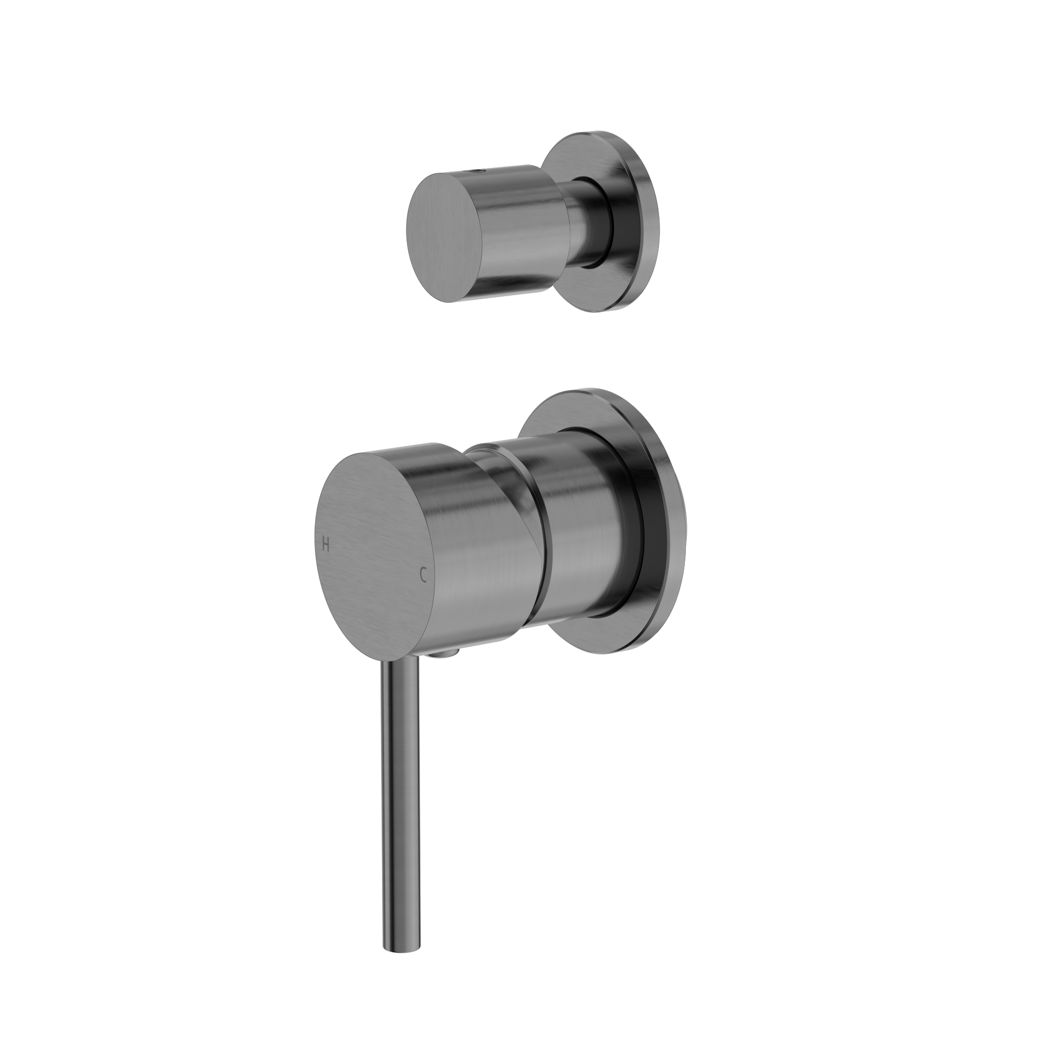 Dolce Shower Mixer With Diverter Separate Back Plate Gun Metal