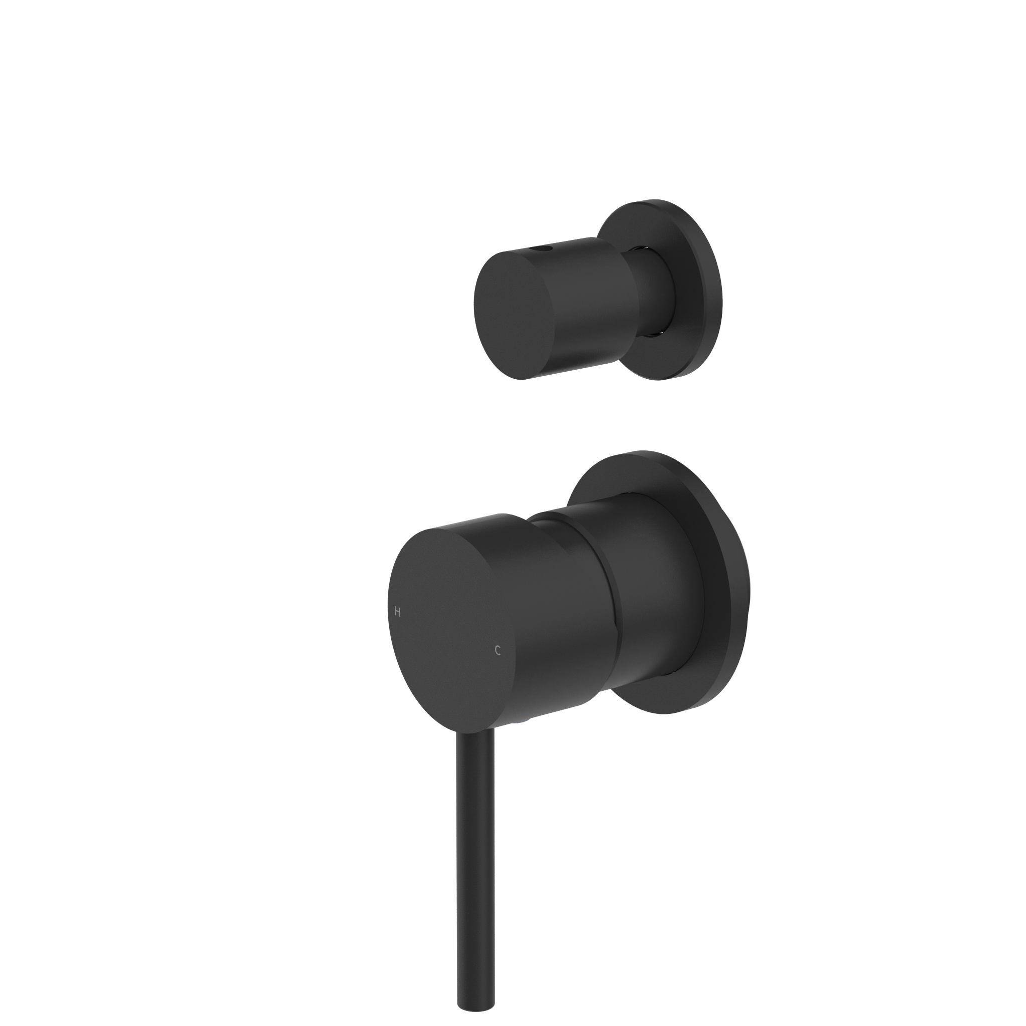 Dolce Shower Mixer With Diverter Separate Back Plate Matte Black