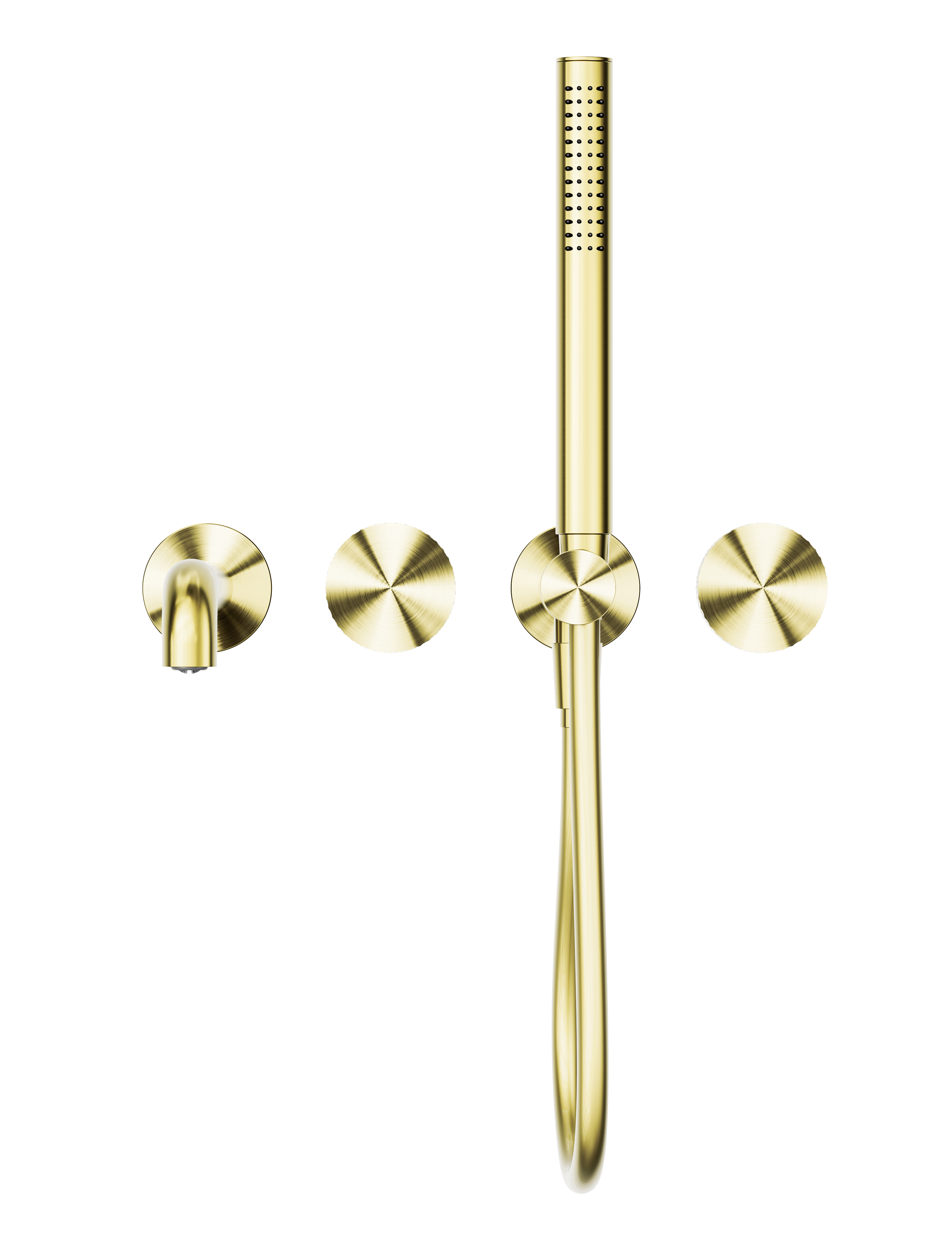 Opal Progressive Shower System Separate Plate With Spout 250mm Brushed Gold