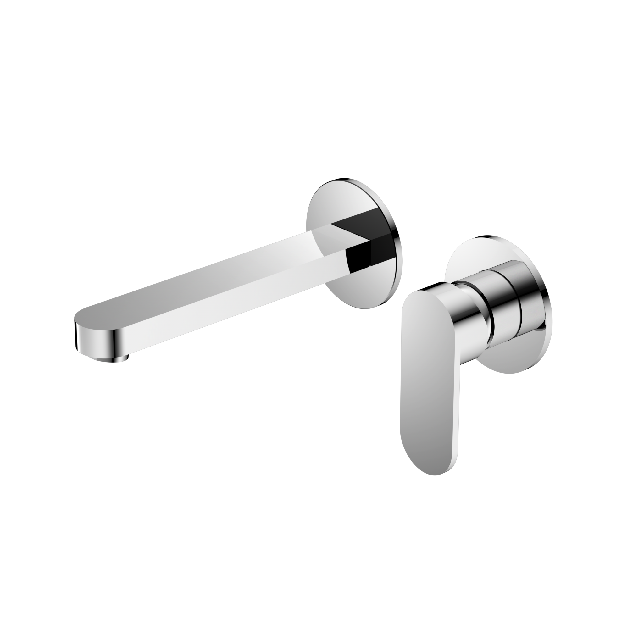 Ecco Wall Basin/Bath Mixer Separate Back Plate Chrome