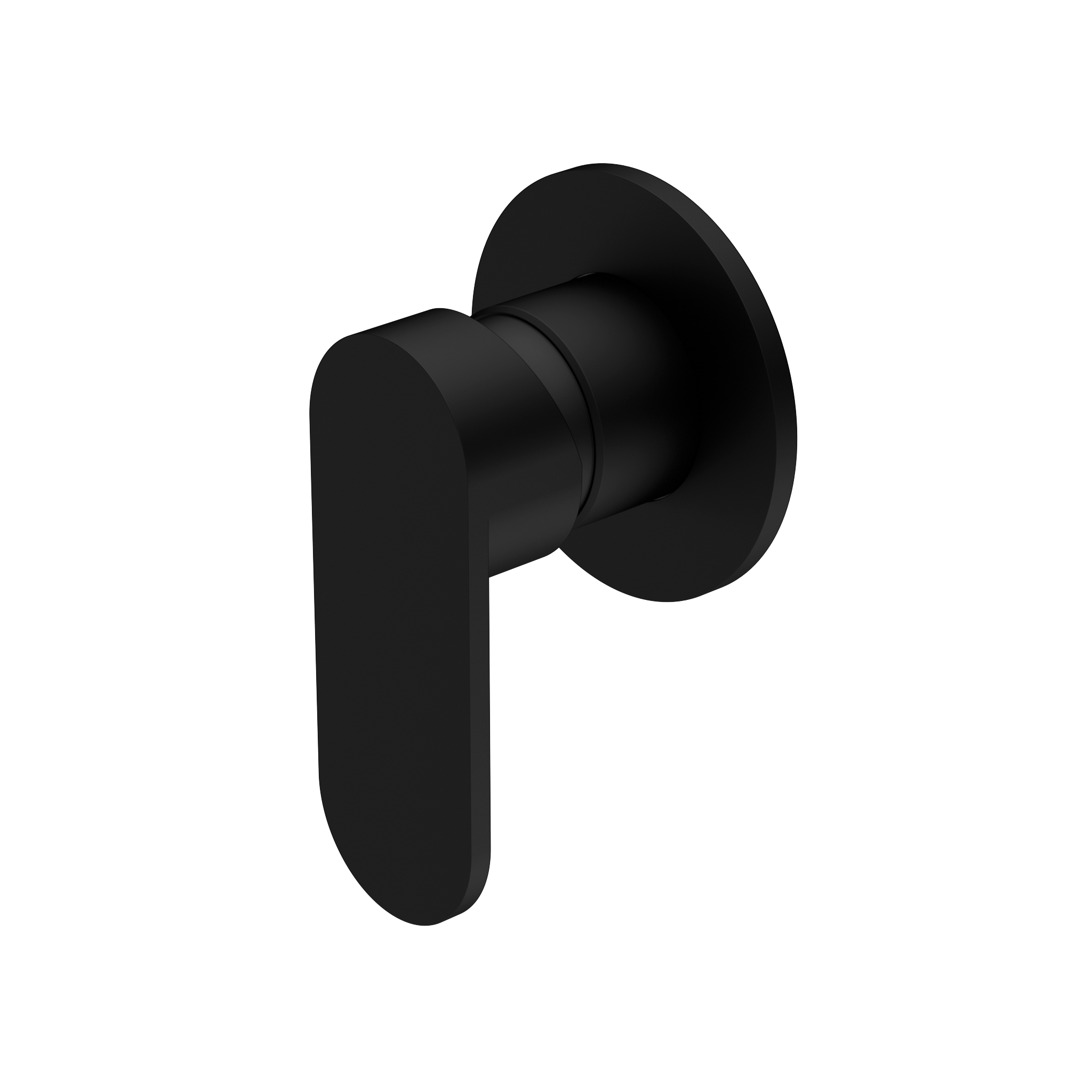 Ecco Shower Mixer 80mm Round Plate Matte Black
