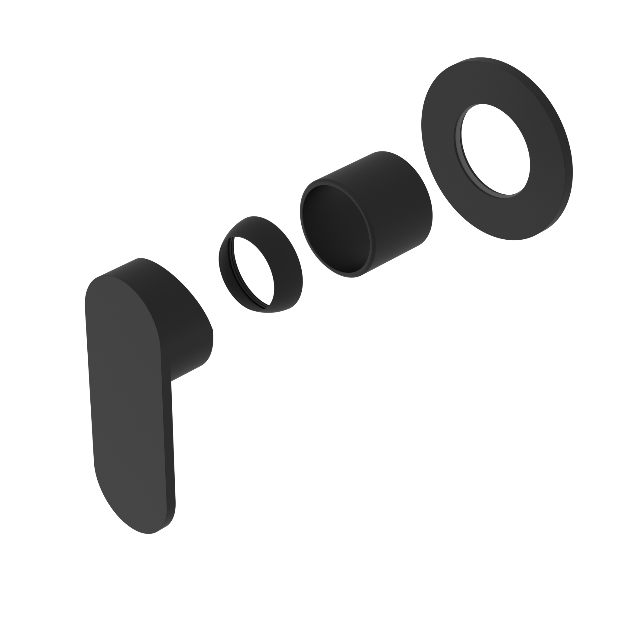 Ecco Shower Mixer 80mm Round Plate Trim Kits Only Matte Black