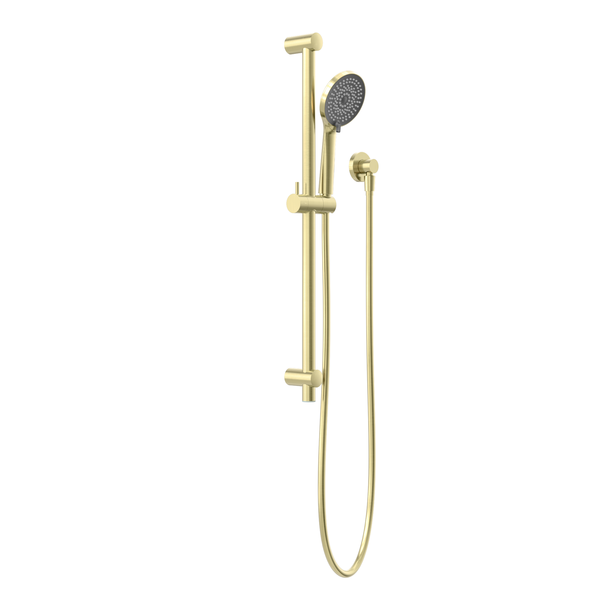 Round Metal Project Rail Shower Brushed Gold