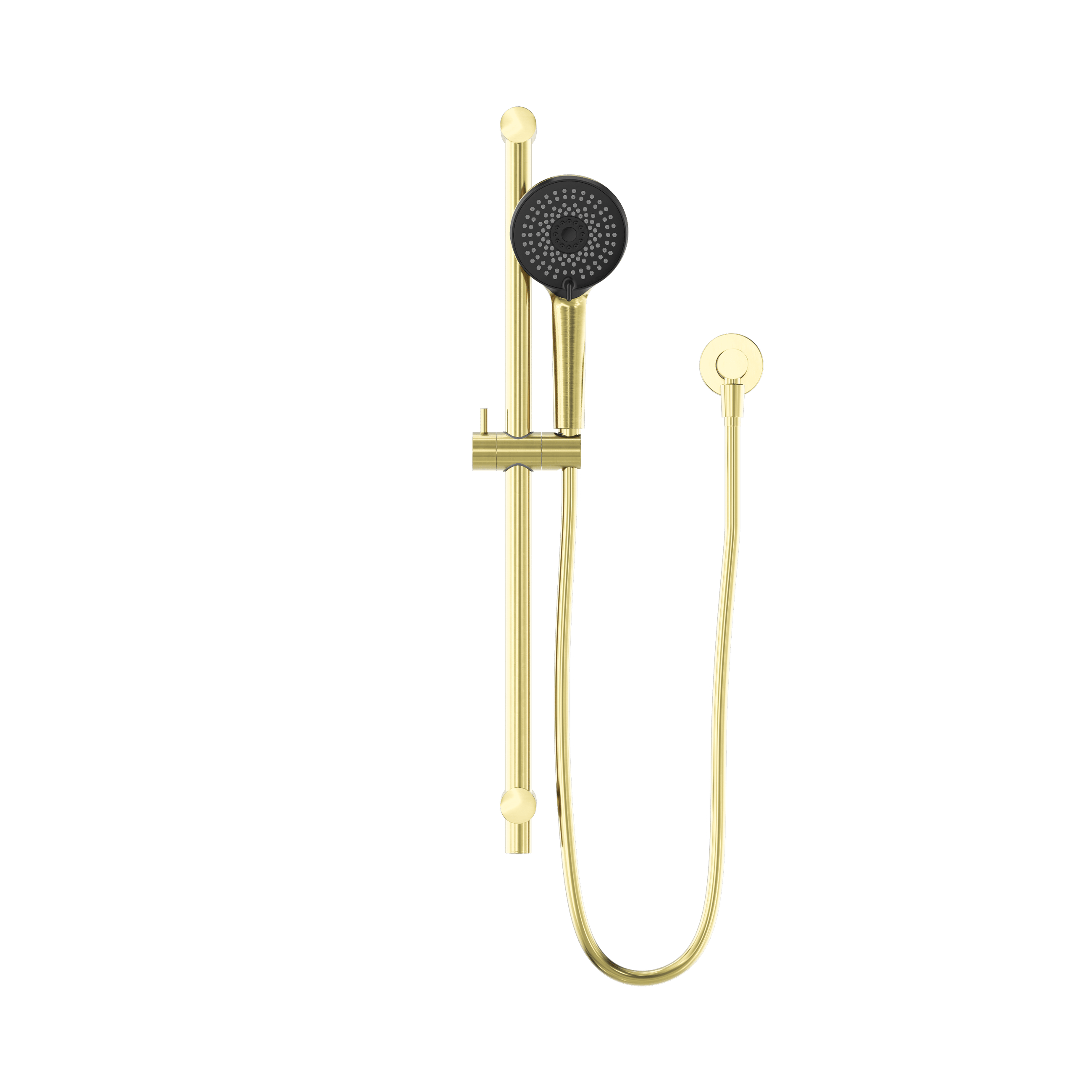 Round Metal Project Rail Shower Brushed Gold