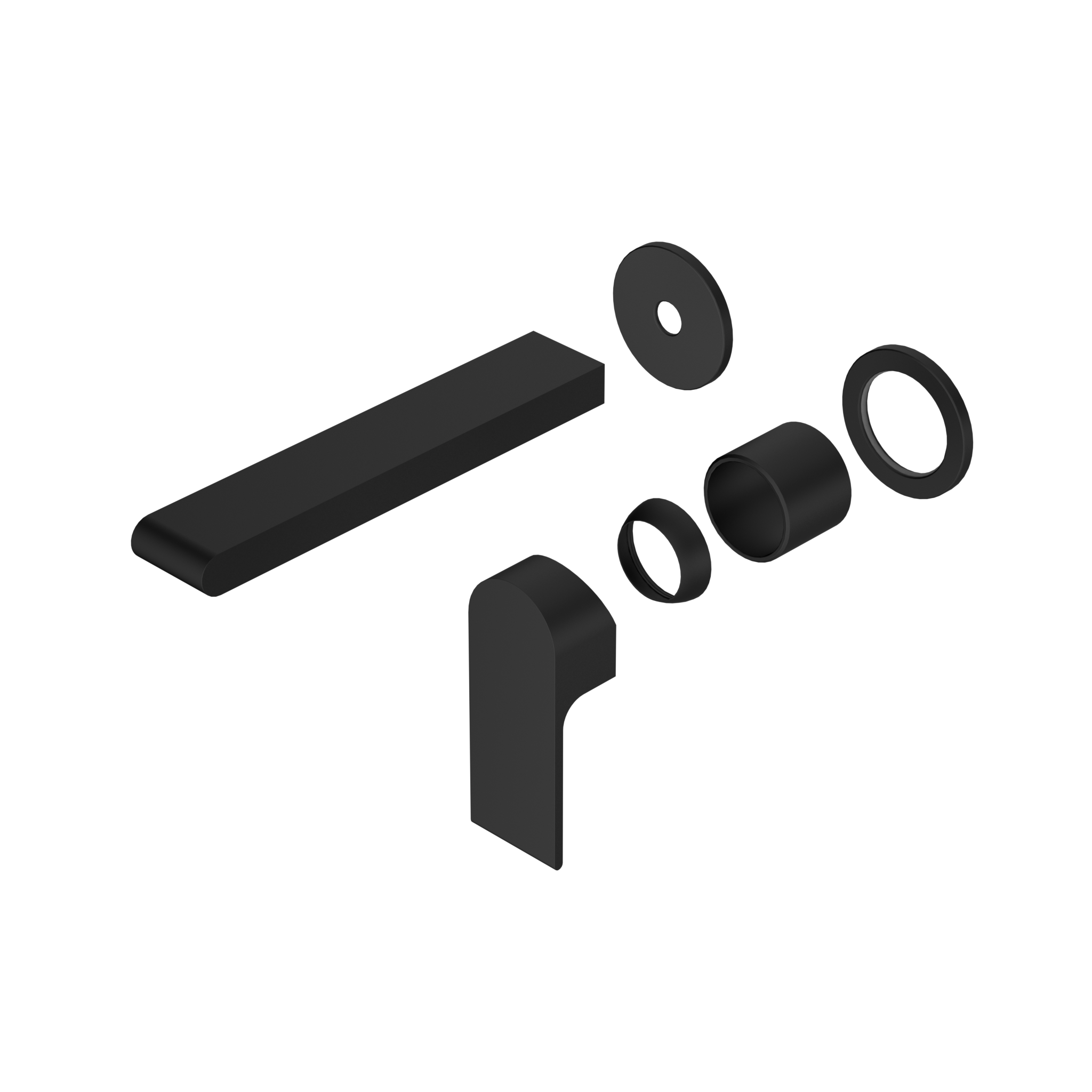 Bianca Wall Basin/Bath Mixer Separate Back Plate 187mm Trim Kits Only Matte Black