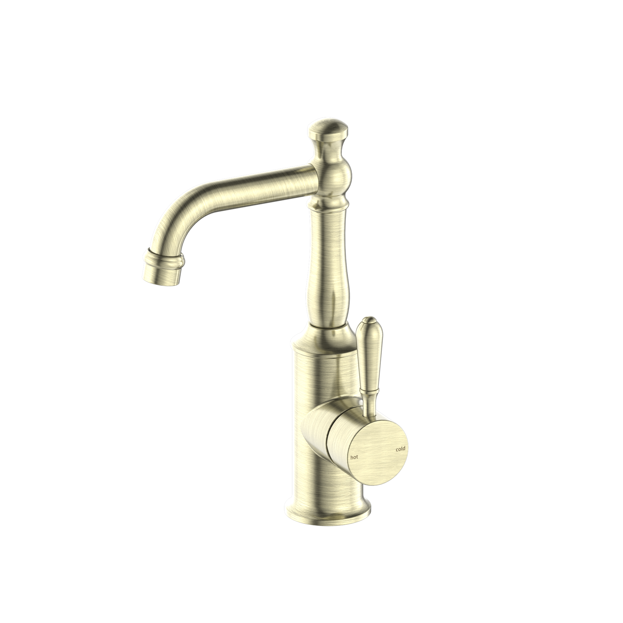 York Basin Mixer With Metal Lever Aged Brass