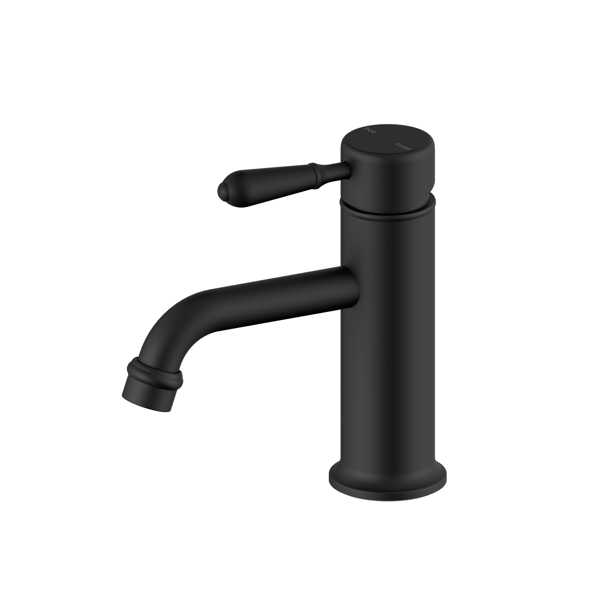 York Straight Basin Mixer With Metal Lever Matte Black