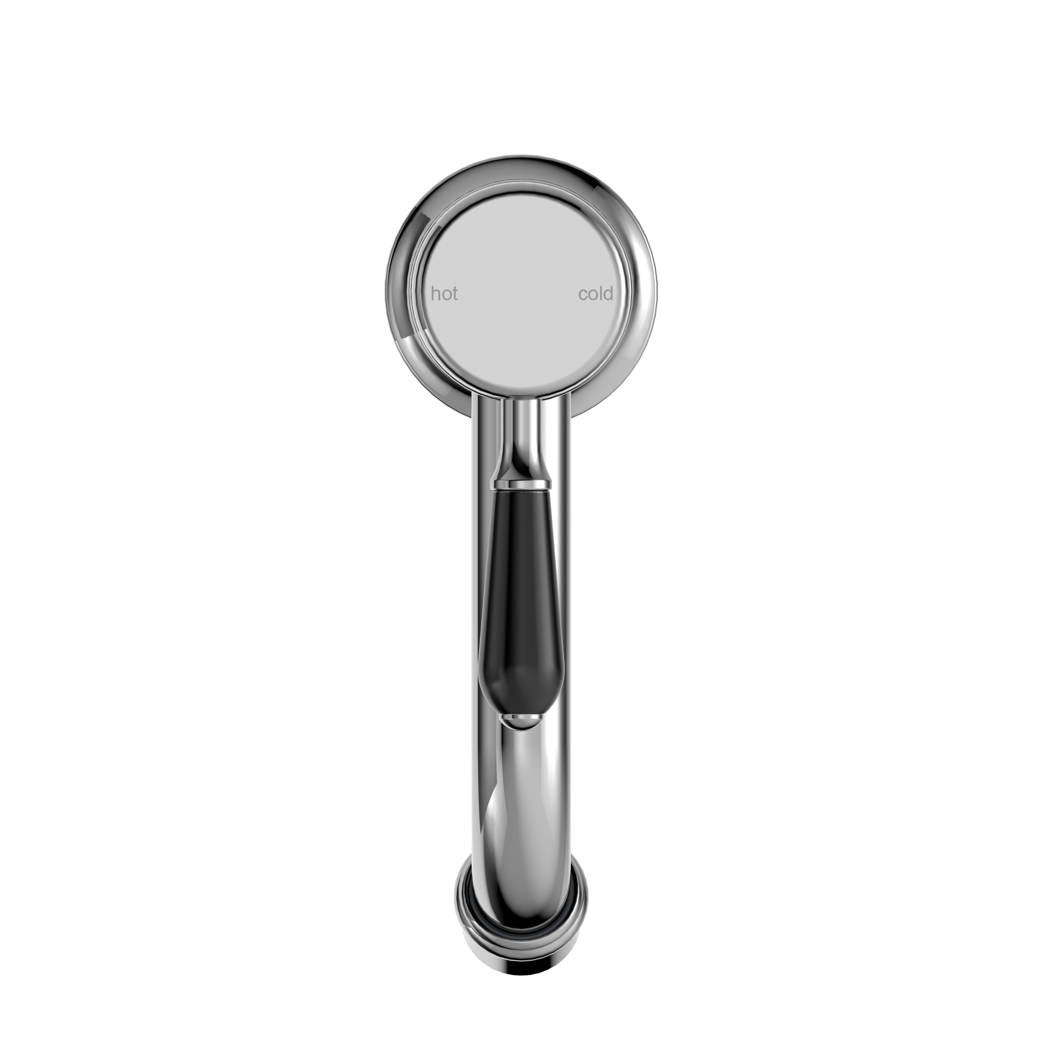 York Straight Basin Mixer With Black Porcelain Lever Chrome