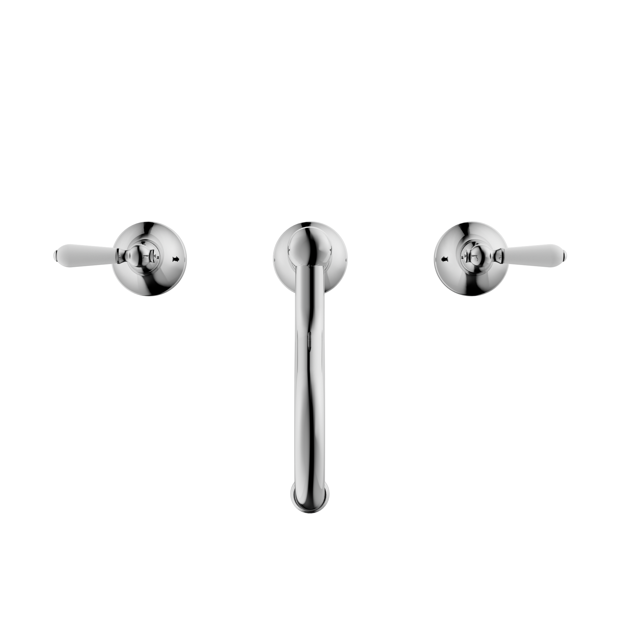 York Basin Set With White Porcelain Lever Chrome
