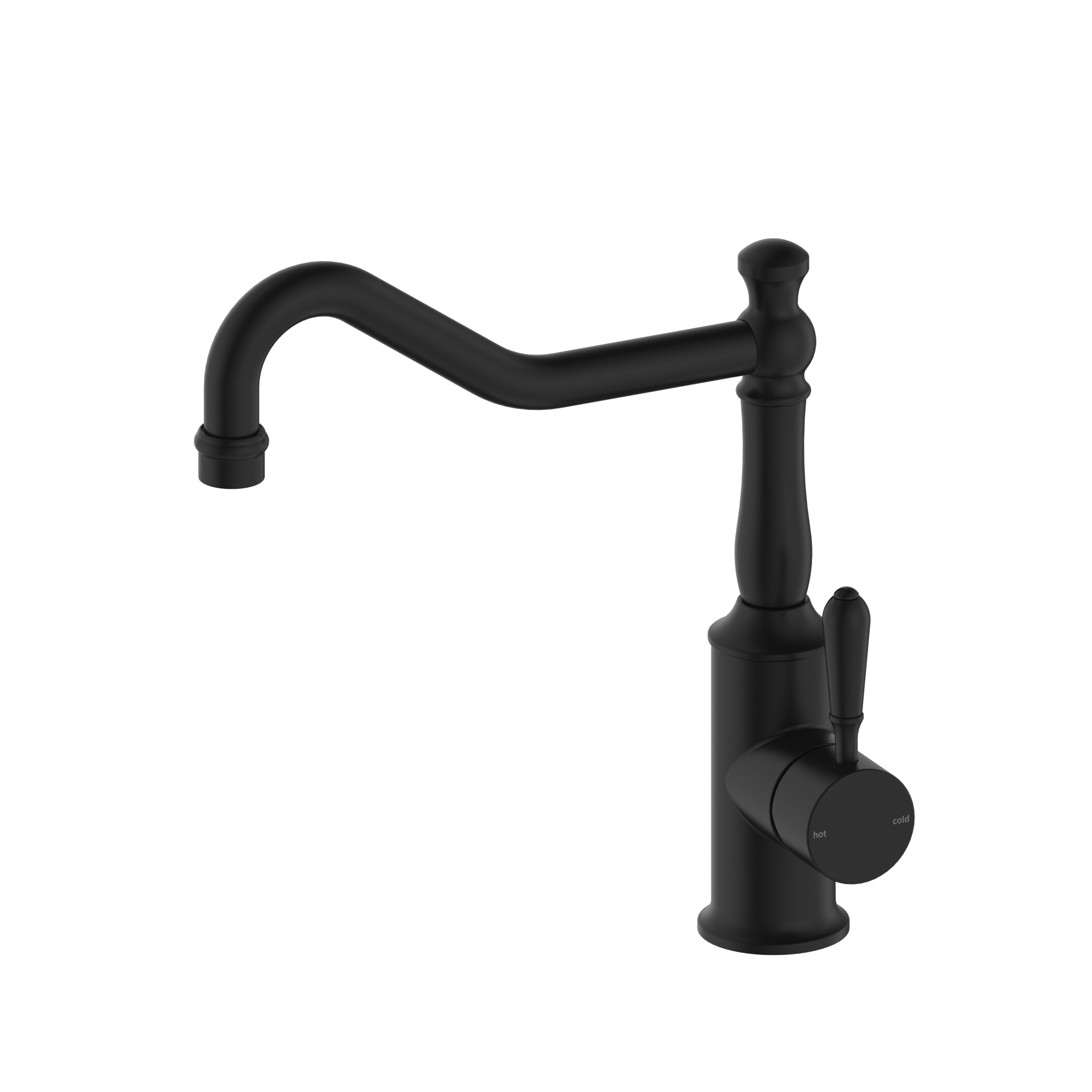 York Kitchen Mixer Hook Spout With Metal Lever Matte Black