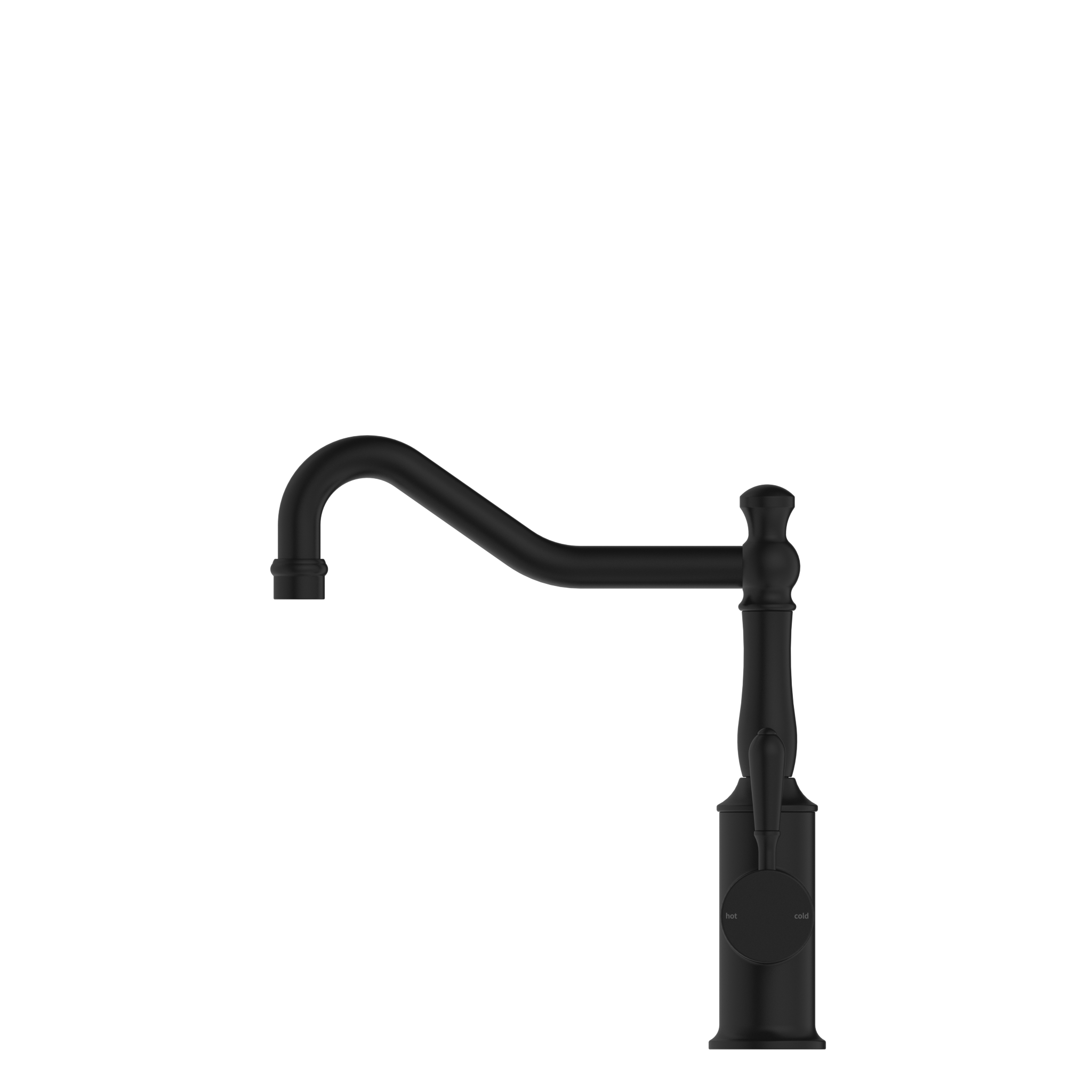 York Kitchen Mixer Hook Spout With Metal Lever Matte Black