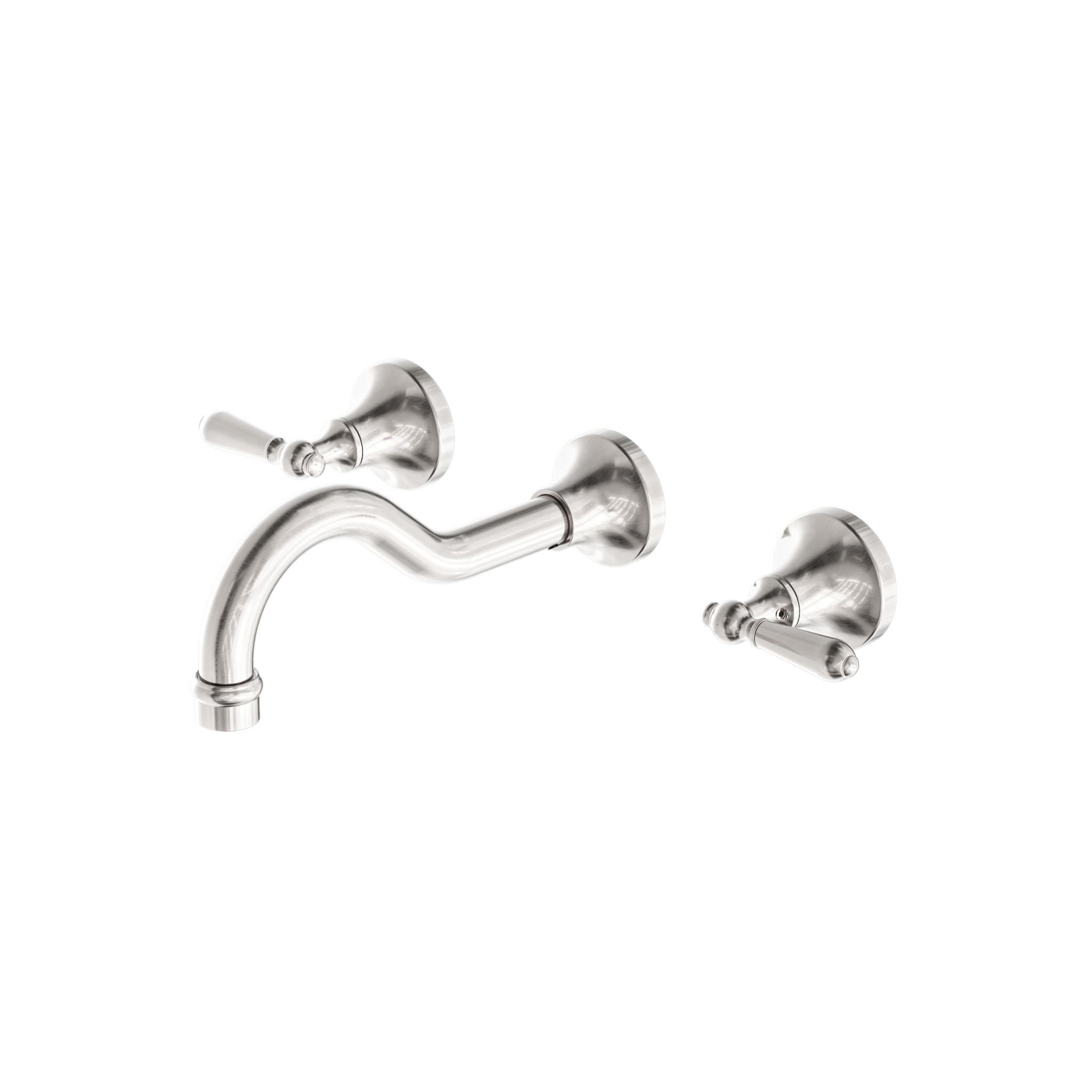 York Wall Basin Set With Metal Lever Brushed Nickel