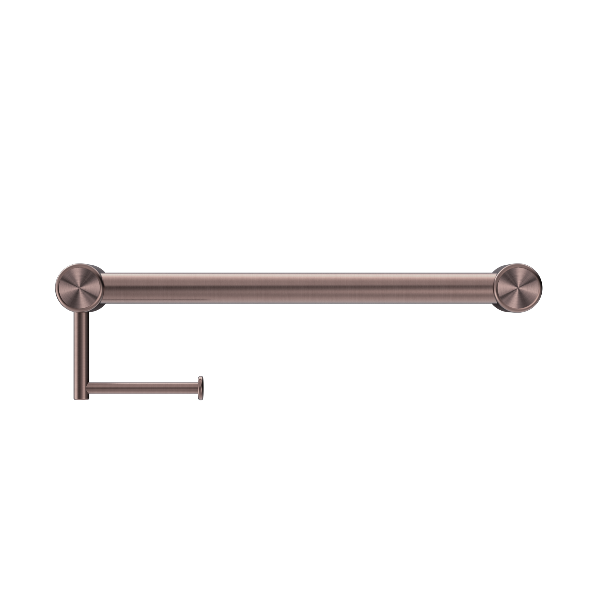 Mecca Care 32mm Grab Rail With Toilet Roll Holder 450mm Brushed Bronze