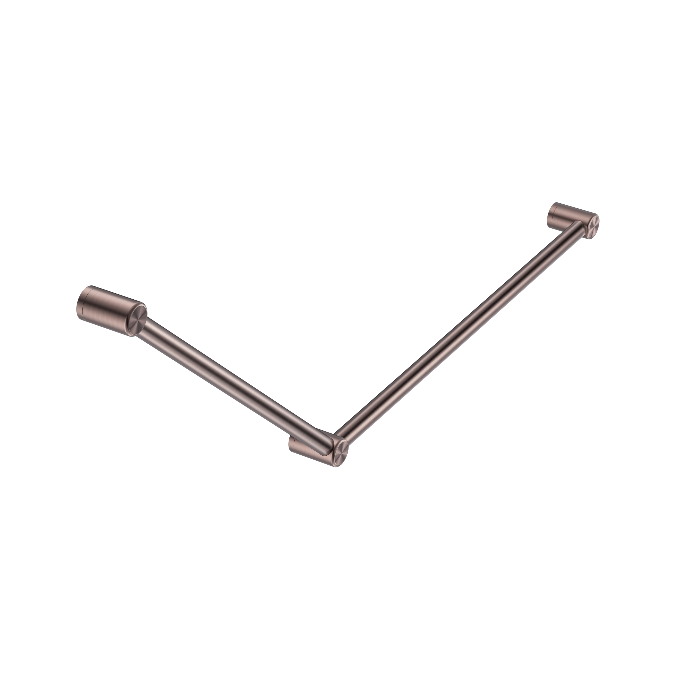 Mecca Care 32mm DDA Accessible Toilet Grab Rail Set 45 Degree 750X900mm Brushed Bronze