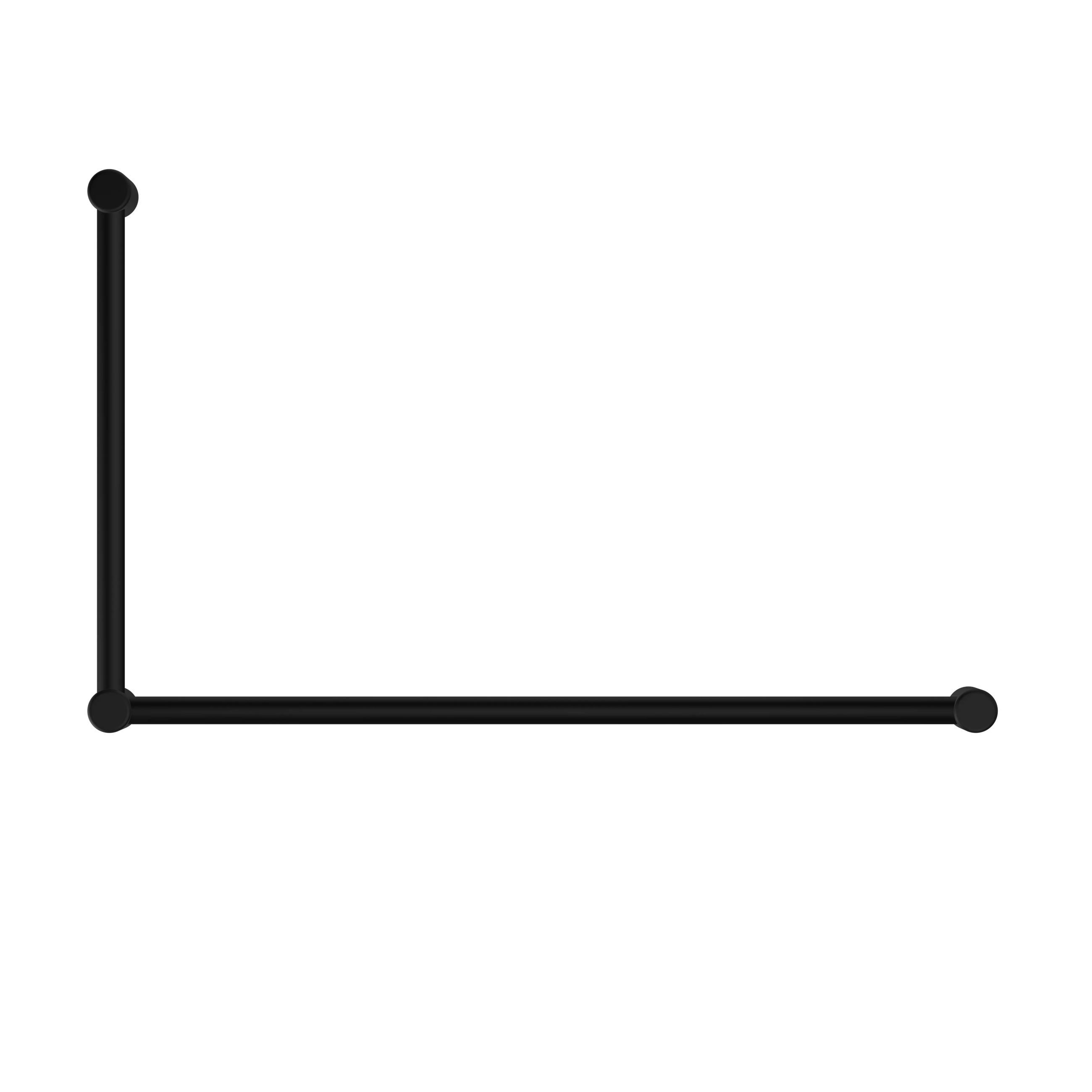 Mecca Care 32mm DDA Accessible Toilet Grab Rail Set 90 Degree 600X1000mm Matte Black