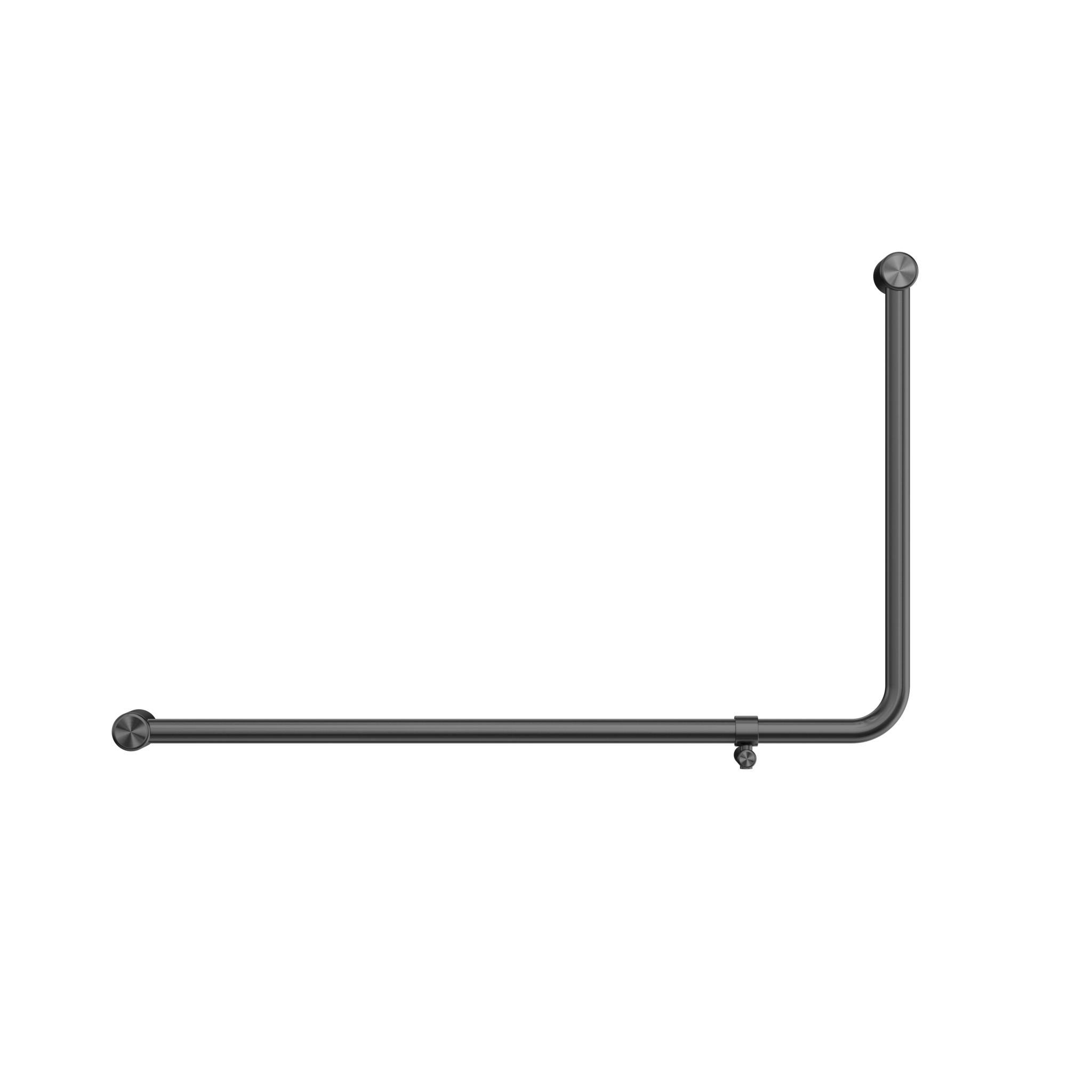 Mecca Care 32mm DDA Accessible Toilet 90 Degree Bent Tube Grab Rail 600X1000mm Gun Metal