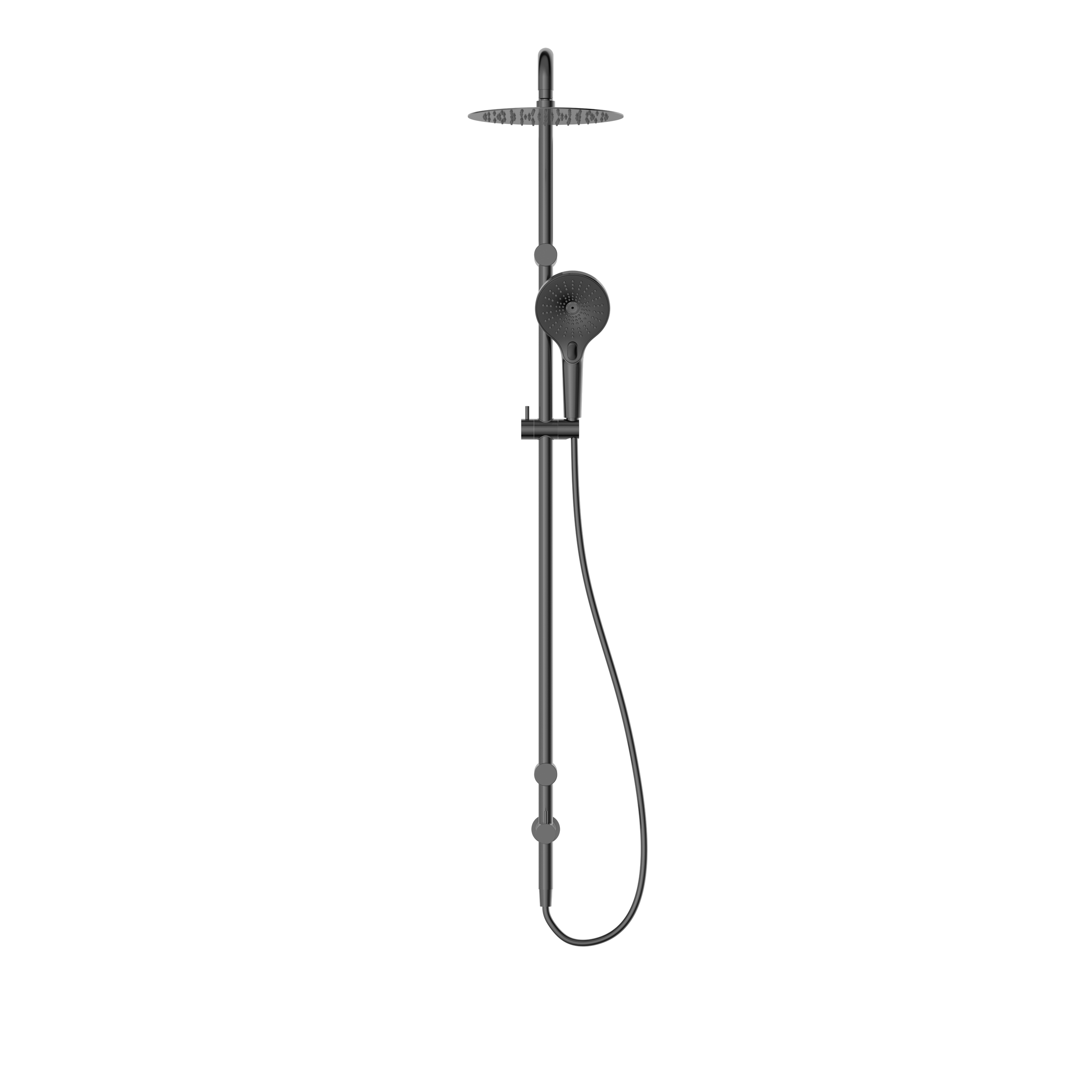 Mecca Care 25mm Grab Rail 900mm Twin Shower Set Gun Metal
